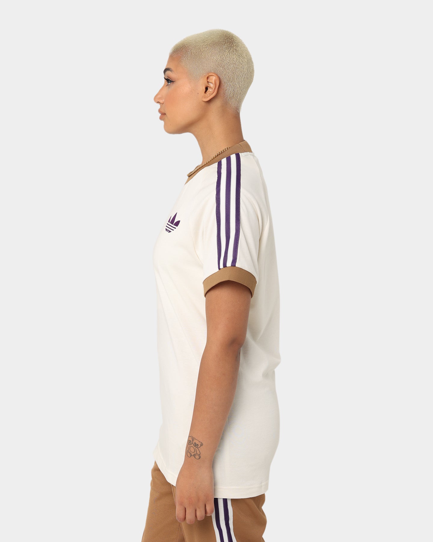 Adidas Adicolor Cali T-Shirt for Men - Cream White Casual Tee | Comfortable Cotton Shirt for Streetwear, Gym & Everyday Wear
