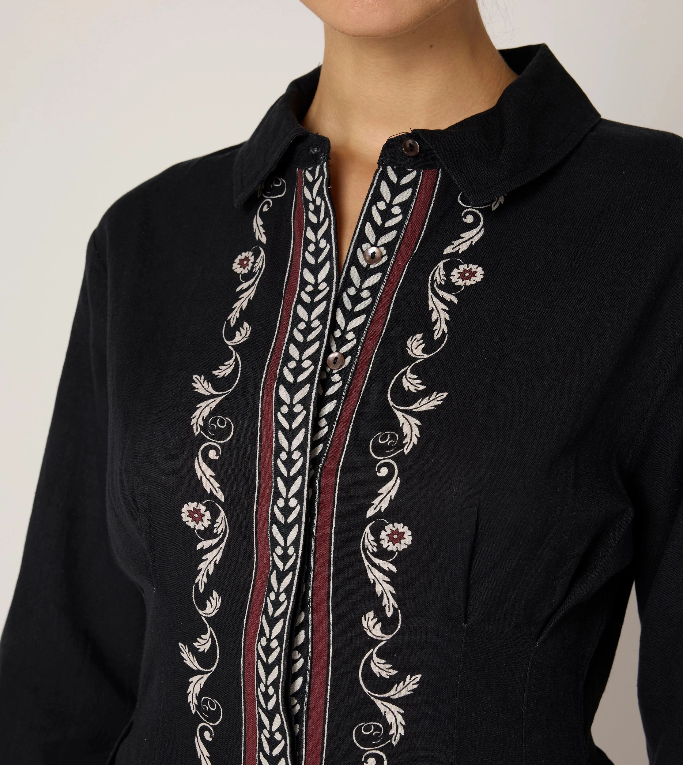 Mirela Midi Dress in Cardamon Black - Elegant Women's Flowy Dress for Casual Wear, Date Night & Special Occasions