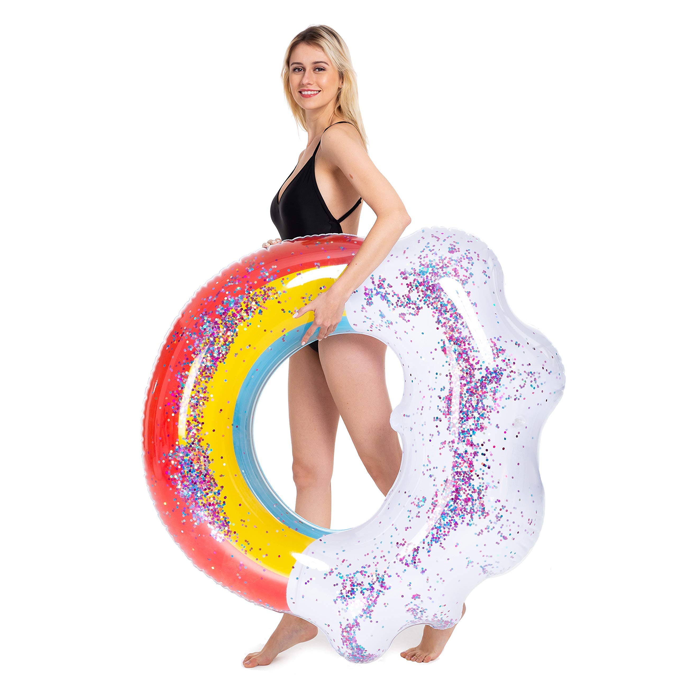 **Sloosh Inflatable Pool Float Tube - Fun Beach & Swim Party Toys for Adults & Kids - Summer Pool Raft Lounger for Relaxing by the Pool or at the Beach**