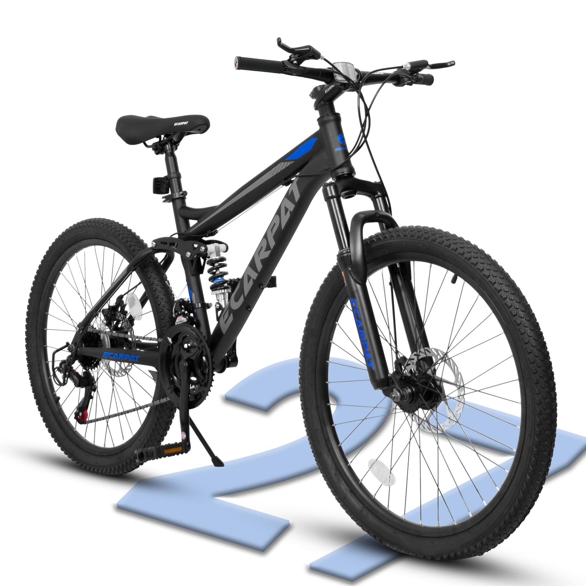 **24/26/27.5 Inch Dual Suspension Mountain Bike - 21-Speed Aluminum/Steel Frame for Men & Women - Perfect for Commuting, School, Work & Outdoor Adventures**