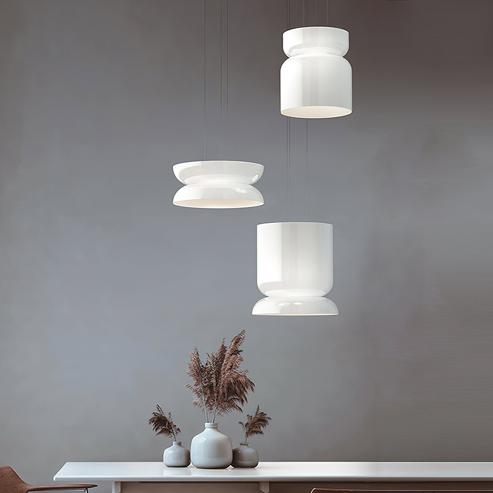 Modern Alba LED Glass Pendant Light - Dimmable Hanging Fixture for Kitchen Island, Dining Room & Bedroom Lighting | Energy Efficient & Stylish Home Decor