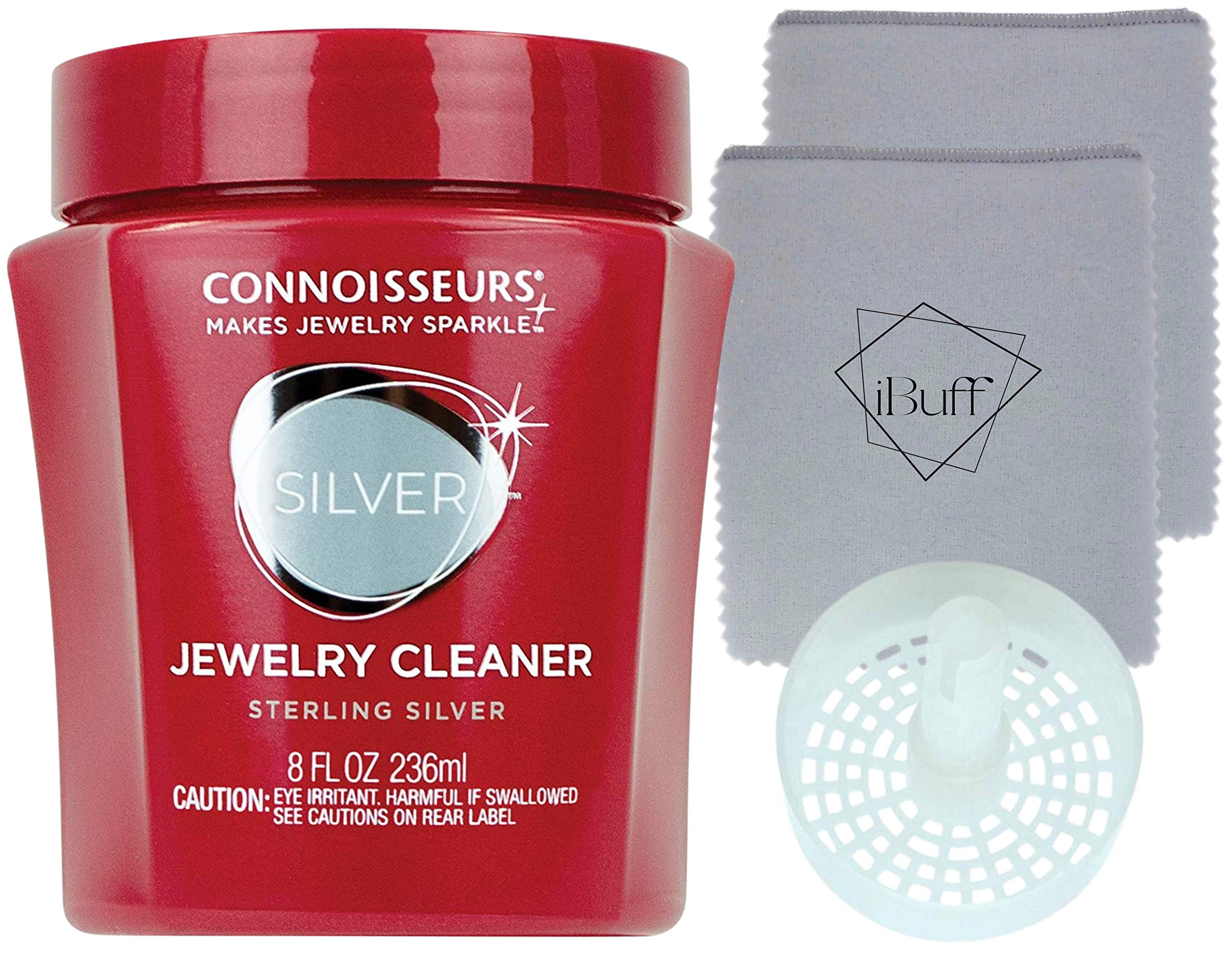 Premium Jewelry Cleaner for Silver - Tarnish Remover Kit with Dip Tray & Dual-Polish Cloths | Safe for Rings, Necklaces, Bracelets | Professional Jewelry Cleaning Solution for Home & Travel Use
