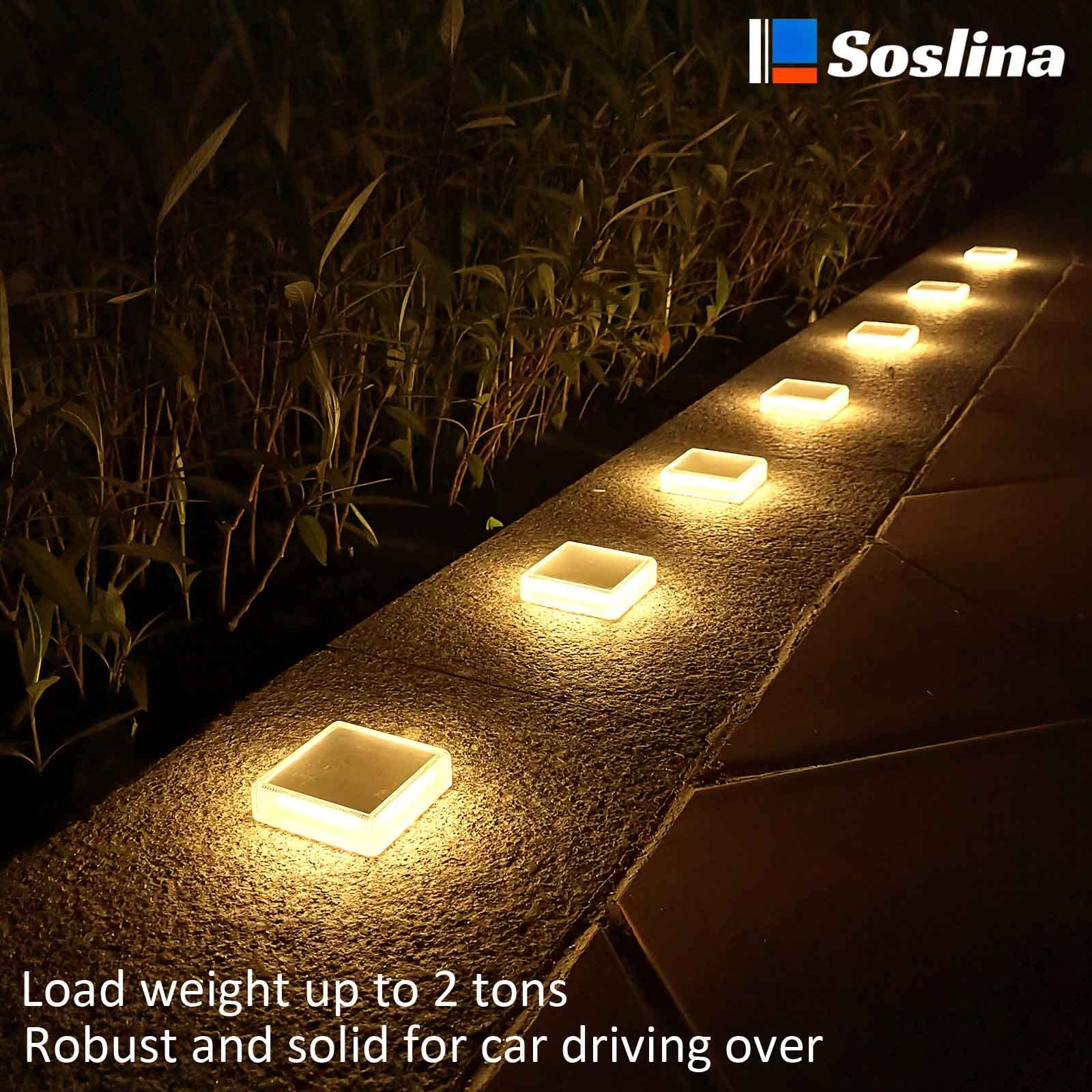 Solar Powered Deck Lights Outdoor Waterproof - 4 Pack Warm White Solar Stair & Step Lights with Auto ON/Off - Perfect for Garden, Patio, Pathway, Walkway, Driveway Lighting at Night