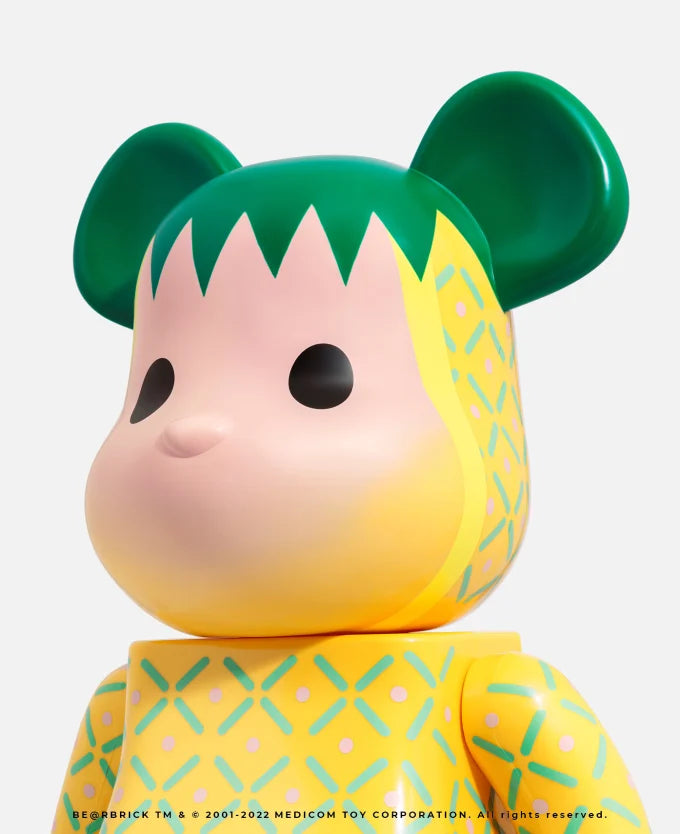 MEDICOM TOY BEARBRICK Clot x Pineapple 100% & 400% BE@RBRICK Collectible Vinyl Art Figure - Perfect for Home Decoration, Gift Giving, and Pop Culture Enthusiasts