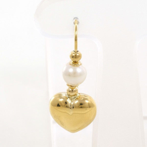 18K Yellow Gold Pearl Single Earring - Elegant Dangle Earring for Women, Perfect for Weddings, Parties & Special Occasions
