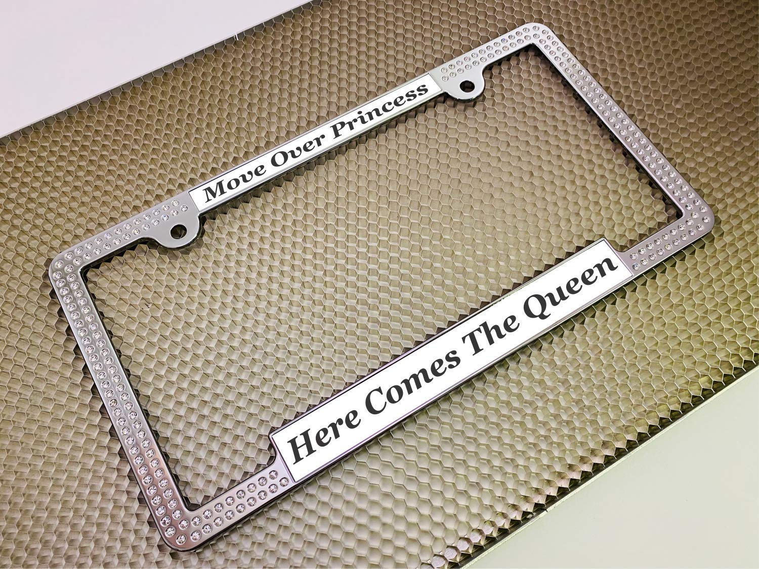 Custom Laser Engraved Crystal License Plate Frame - Personalized Car Bling for Gifts & Customization
