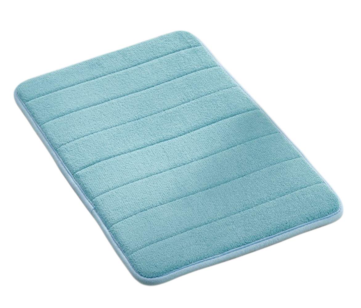 SK Studio Absorbent Extra Soft Memory Foam Bath Mat - Non-Slip Bathroom Rug Carpet, 24x35 Inches, Blue - Perfect for Bathroom, Shower, and Spa Use