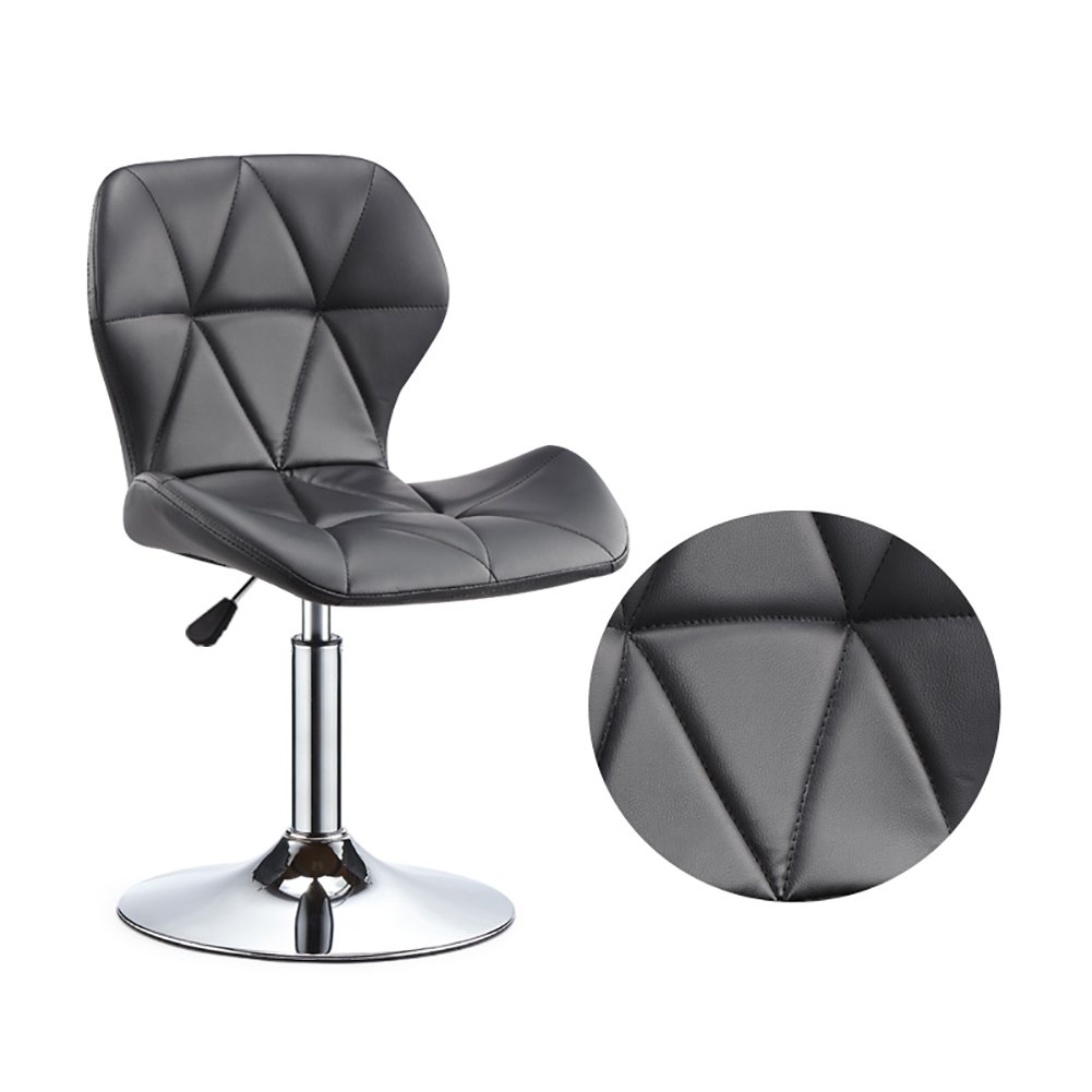 Adjustable Height Swivel Beauty Salon Stool with Wheels - 360 Degree Rotating Rolling Stool for Kitchen, Bar Counter & Salon - Heavy Duty Chromed Base Supports 120kg - Black (40-55cm Height) - Perfect for Hairdressing, Makeup & Home Office Use
