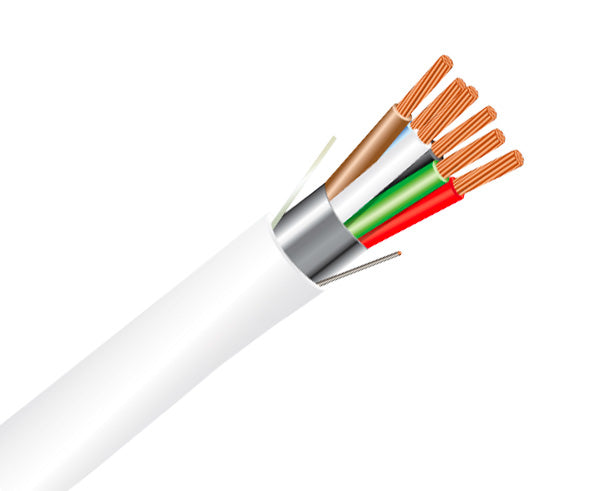 1000ft White Shielded Security Alarm Cable 18/4 AWG CMP Rated - Plenum Rated Fire Alarm Wire for Home & Commercial Security Systems - Ideal for Burglar Alarms, CCTV, and Access Control Installations
