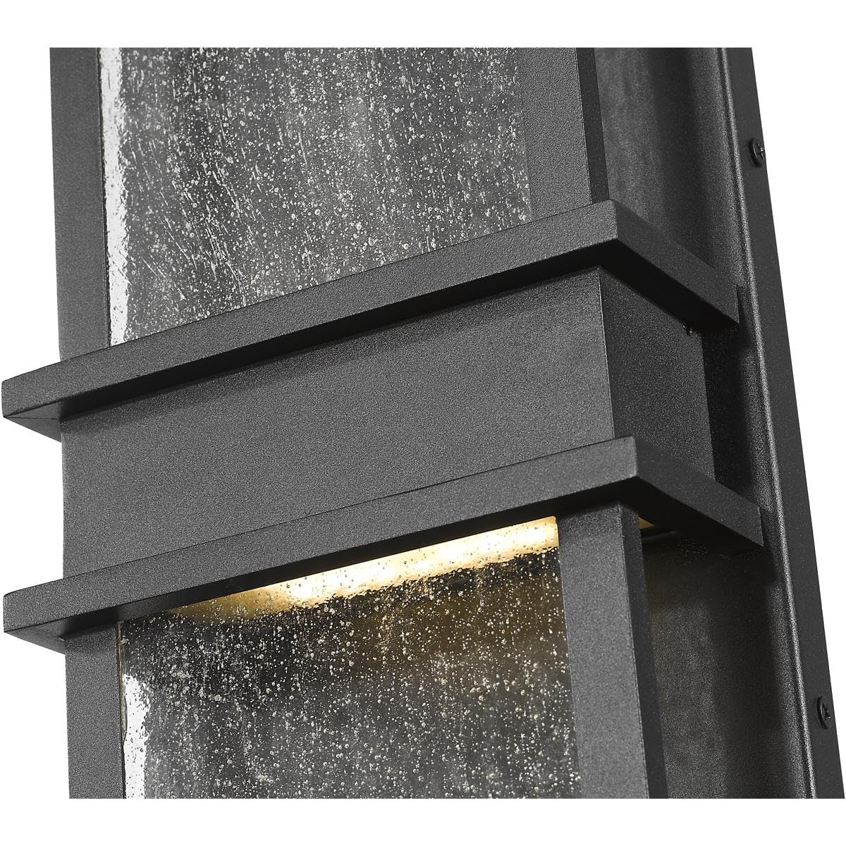Z-Lite 577M-BK-LED Eclipse Modern Outdoor Wall Sconce Light Fixture - 2-Light 20W Black LED Exterior Lighting for Porch, Patio, Garden & Entryway