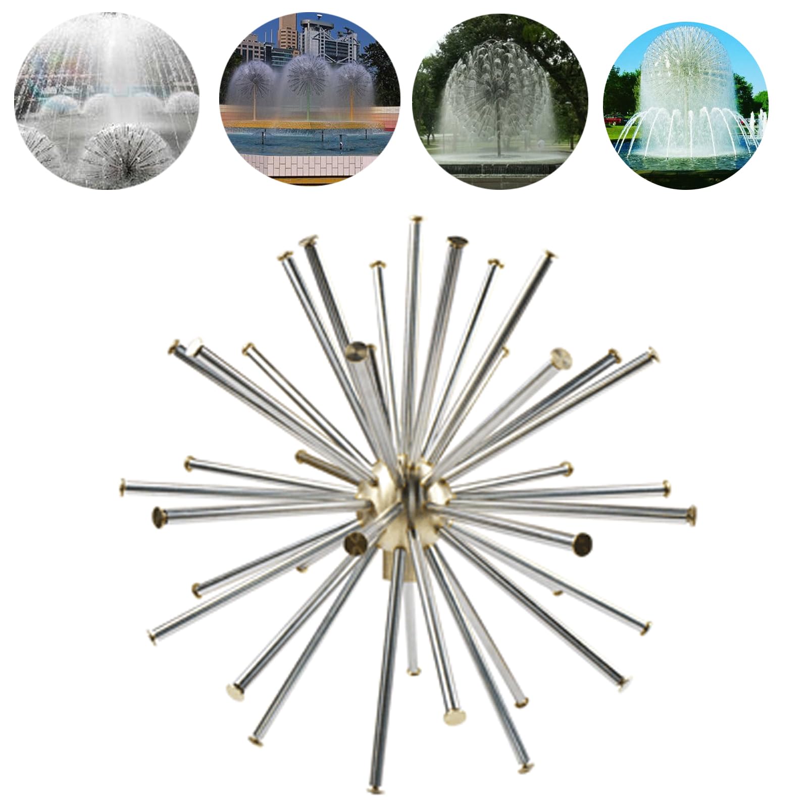 INTBUYING 1.5'' DN40 Stainless Steel Dandelion Fountain Nozzle - Crystal Ball Water Spray Sprinkler for Garden, Outdoor Pond Decor | Perfect for Water Features, Landscaping & Backyard Fountains