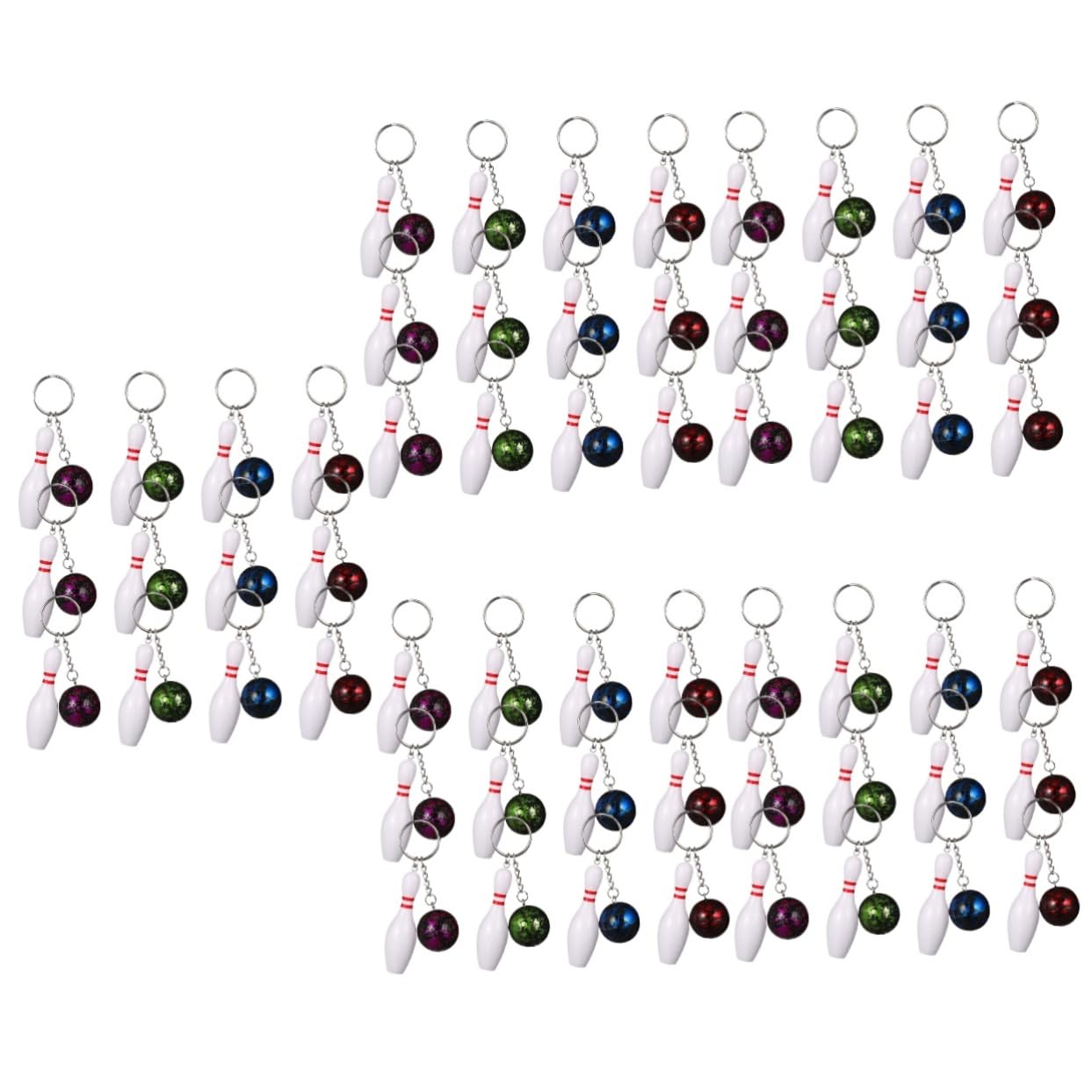 WHAMVOX 60 Pcs Bowling Keychain Set - Mini PVC Sports Keychains for Bowling Enthusiasts - Perfect for Bowling Match Souvenirs, Team Gifts, and Sports Lovers - Great for Keyrings, Backpacks, and Sports Equipment Accessories