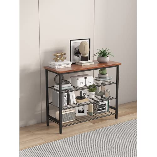 4-Tier Shoe Rack Organizer - Sturdy Metal Free Standing Shoe Shelf for Closet, Entryway & Hallway - Space Saving Shoe Storage for Sneakers, Boots & Heels | Perfect for Small Apartments & Home Organization