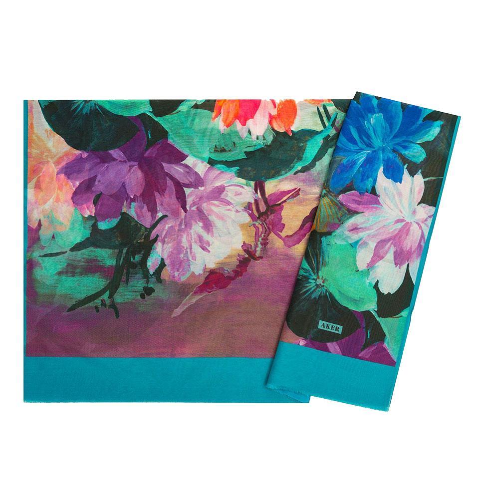 Aker Silk Cotton Patterned Hijab Shawl #7759 452 - Soft & Breathable Muslim Headscarf for Women, Perfect for Daily Wear, Prayer, and Special Occasions