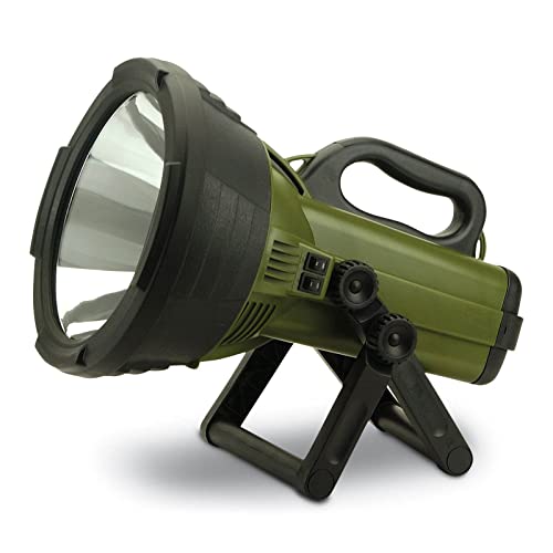 Cyclops Colossus 18 Million Candlepower Rechargeable Spotlight - 12V Handheld Halogen Spotlight with AC/DC Charger & Car Adapter - Perfect for Hunting, Camping, Emergency & Outdoor Adventures