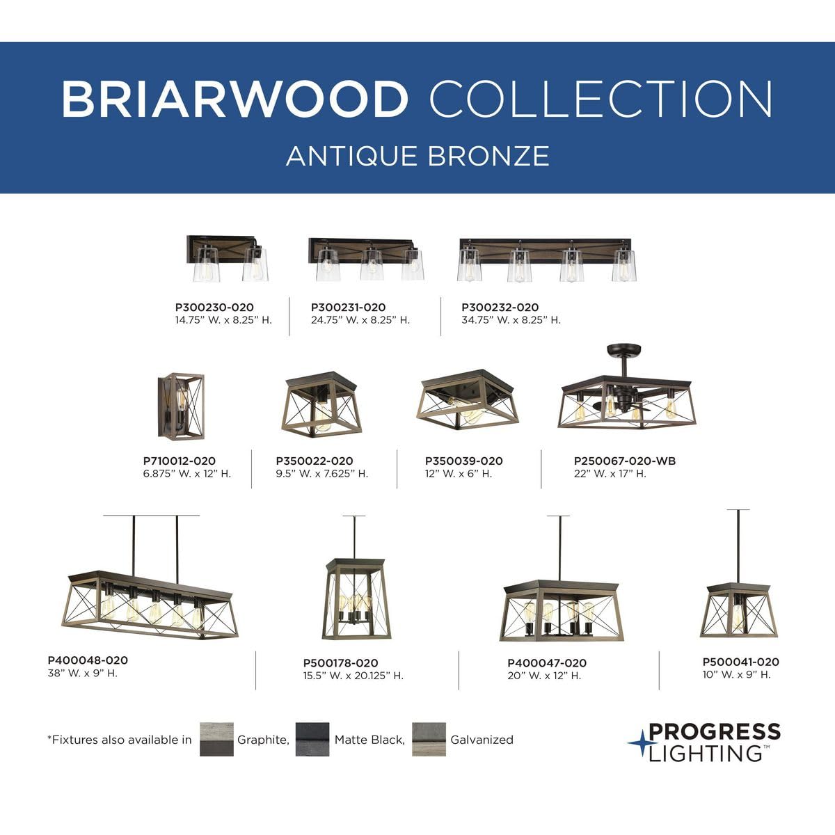 PROGRESS LIGHTING Briarwood Collection 3-Light Coastal Bathroom Vanity Fixture - Clear Glass Shade in Antique Bronze Finish | Perfect for Beach House, Coastal Decor & Bathroom Lighting Upgrade