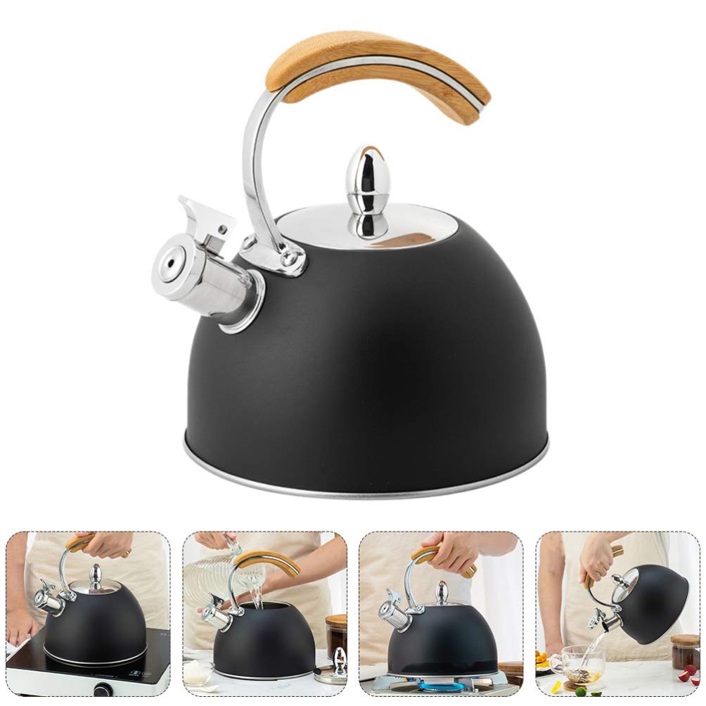 1 Pc Stainless Steel Whistling Tea Kettle - Portable Household Water Heating Kettle for Stovetop & Camping - Durable & Practical Kitchen Essential for Tea, Coffee & Hot Water