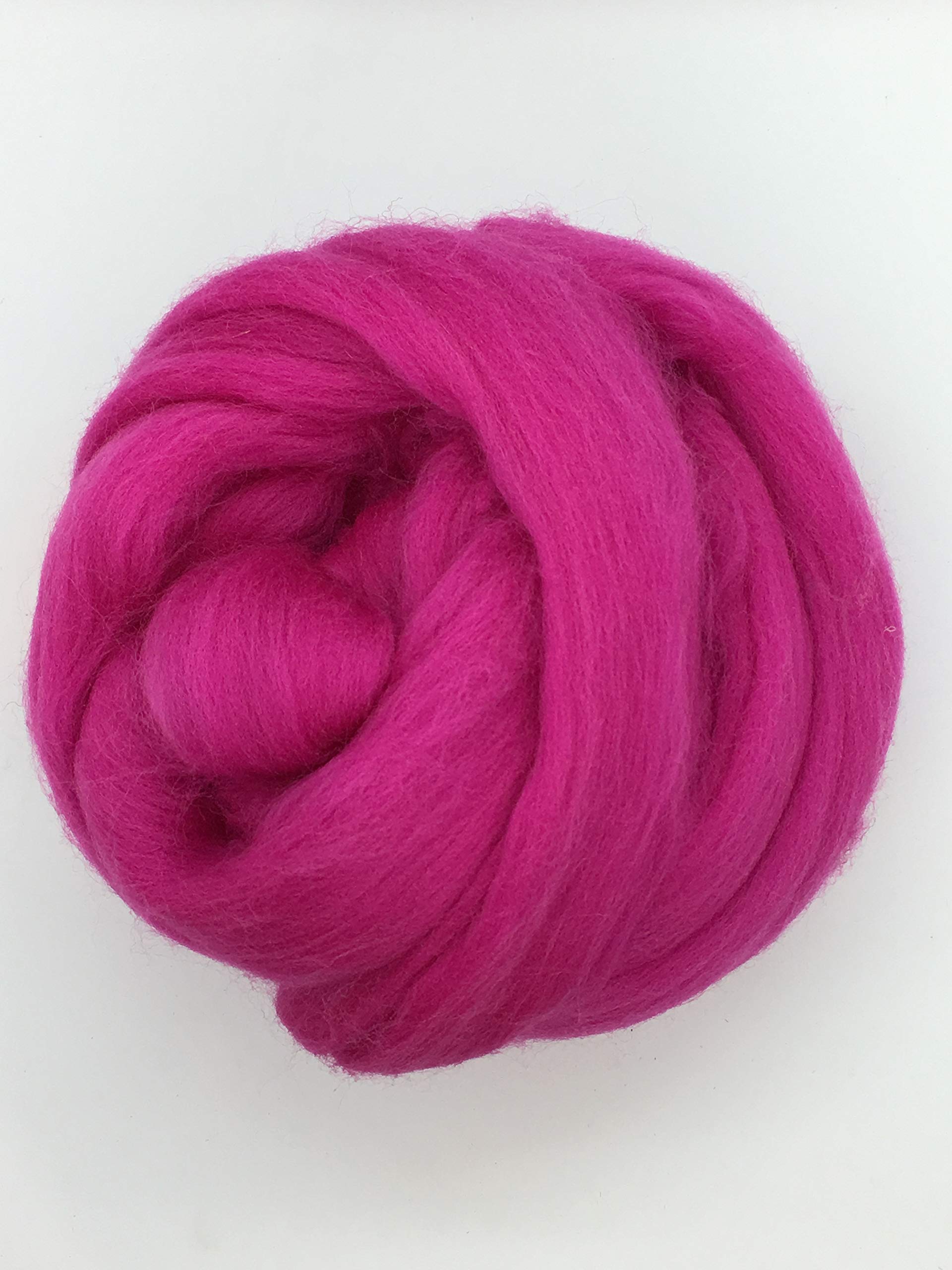 Premium Hot Pink Merino Wool Roving Fiber - 5lb Bulk for Spinning, Felting & Knitting | Soft Handmade Yarn Material for DIY Crafts, Needlework & Fiber Arts Projects | Perfect for Hand Spinners, Weavers & Textile Artists in USA