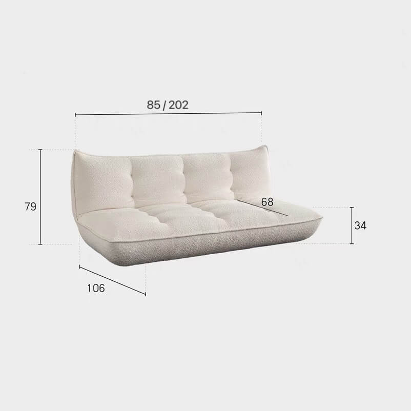 Luxurious White Boucle Sofa Bed - Comfortable, Stylish & Versatile Convertible Sleeper for Small Spaces | Perfect for Apartments, Guest Rooms & Home Offices