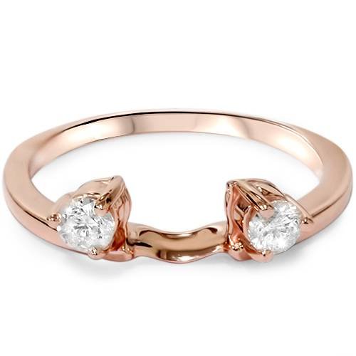 1/4 Carat Diamond Guard Ring Enhancer in 14K Rose Gold - Perfect for Wedding Bands & Engagement Ring Stacking