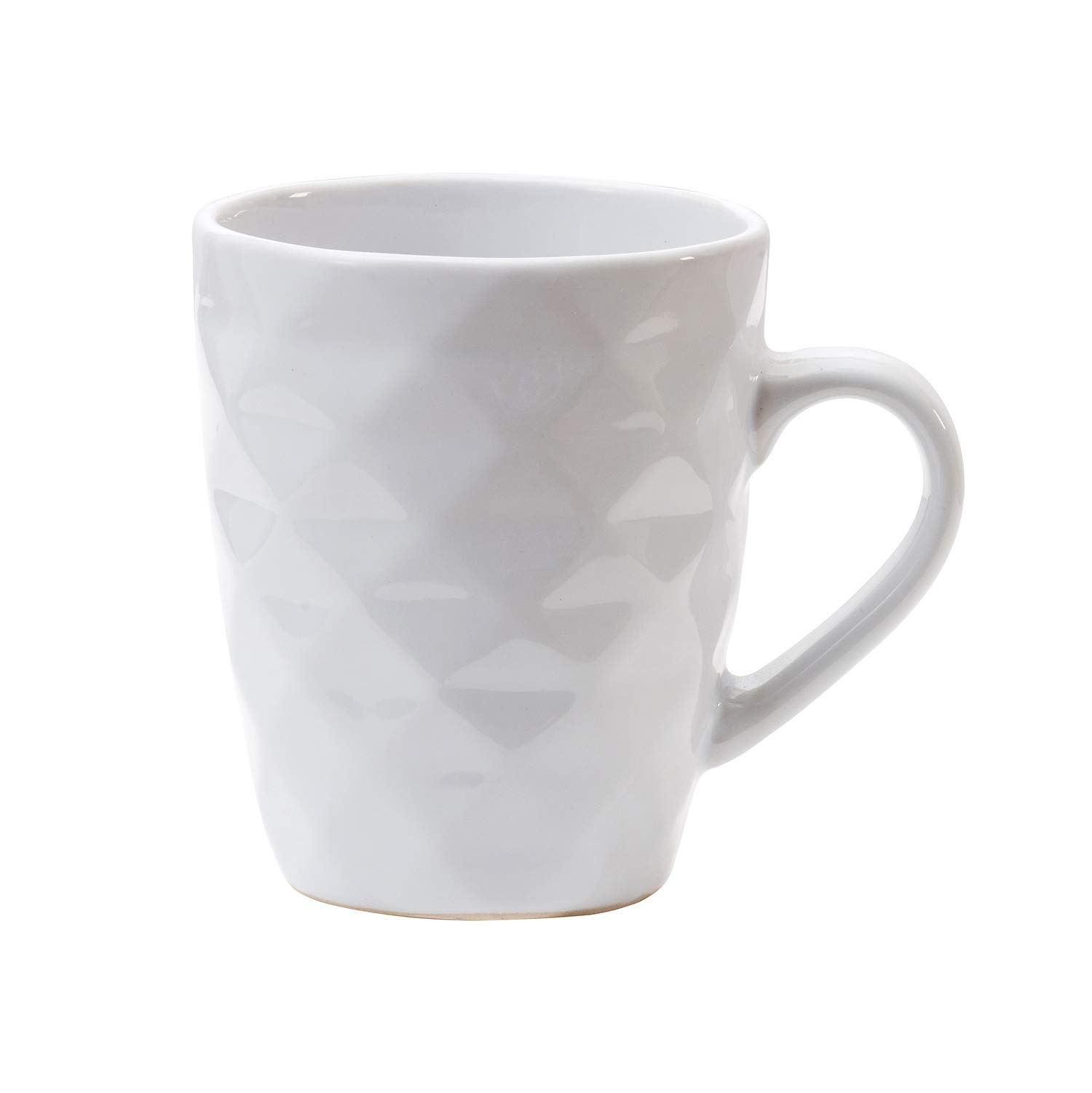 A&B Home 16-Piece Dinnerware Set - Glossy Cream Stoneware Plates, Bowls & Mugs with French Country Geometric Design - Service for 4 - Perfect for Family Dinners, Entertaining Guests & Everyday Use