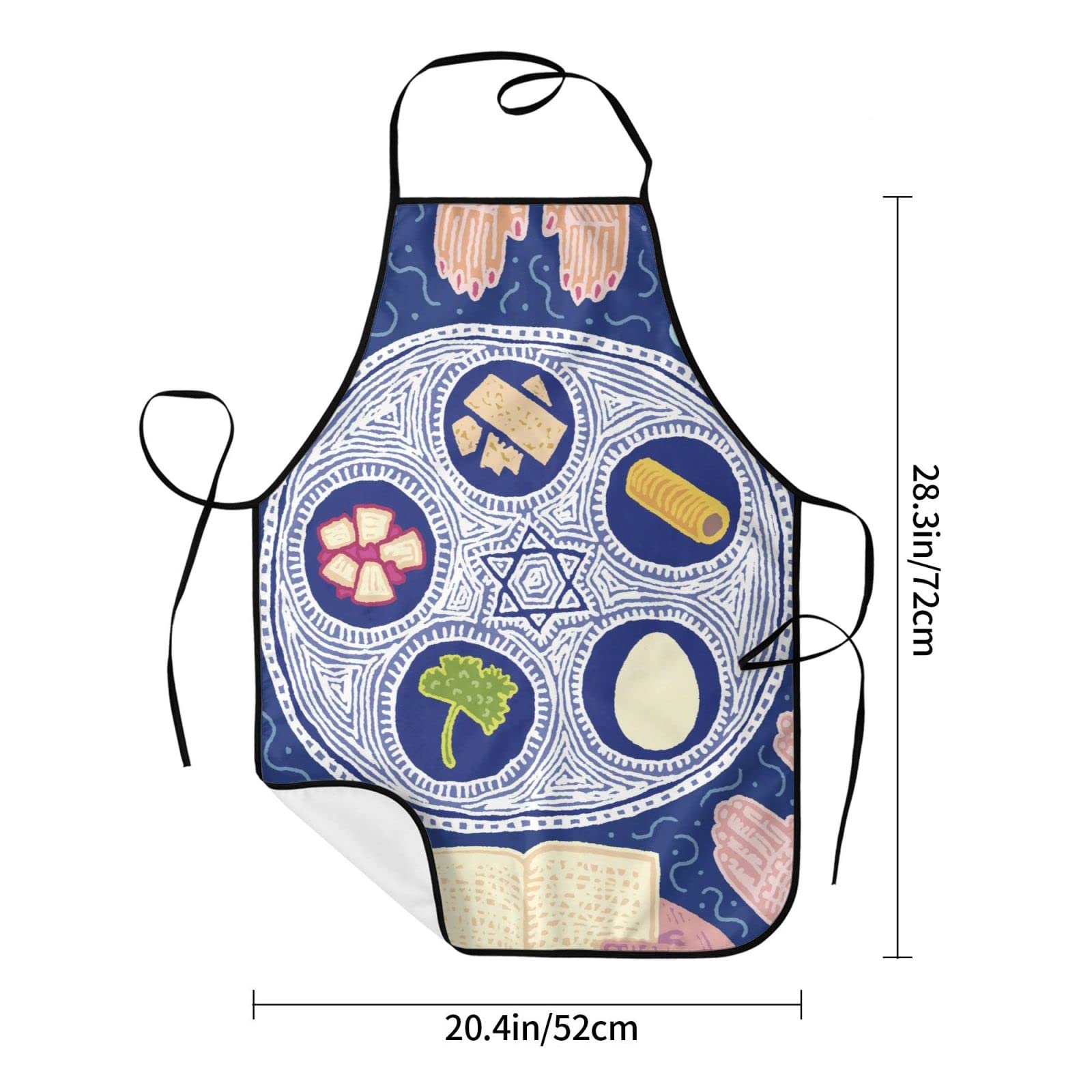 Happy Traditional Jewish Passover Apron - Adjustable Adult Chef Kitchen Bib for Cooking & Baking - Perfect for Holiday Meals, Seder Dinners & Kosher Cooking