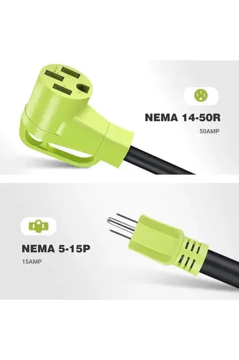 AMPROAD NEMA 5-15P to 14-50R EV Charger Adapter - Compatible with Tesla, Chevy, Nissan Electric Vehicles - Perfect for Home & Travel Charging