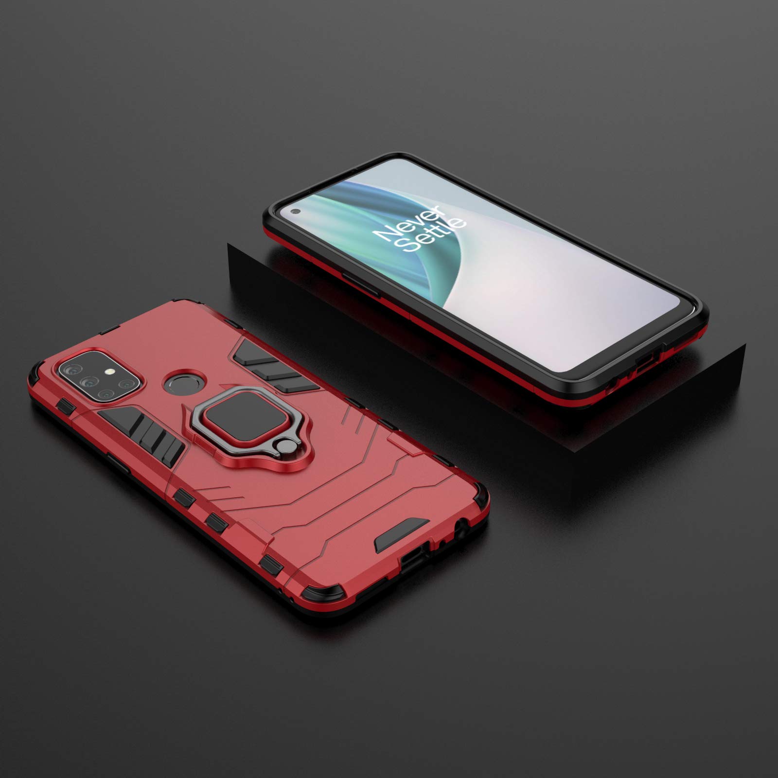 OnePlus Nord N10 Phone Case with 360° Rotating Ring Stand for Secure Grip & Hands-Free Viewing