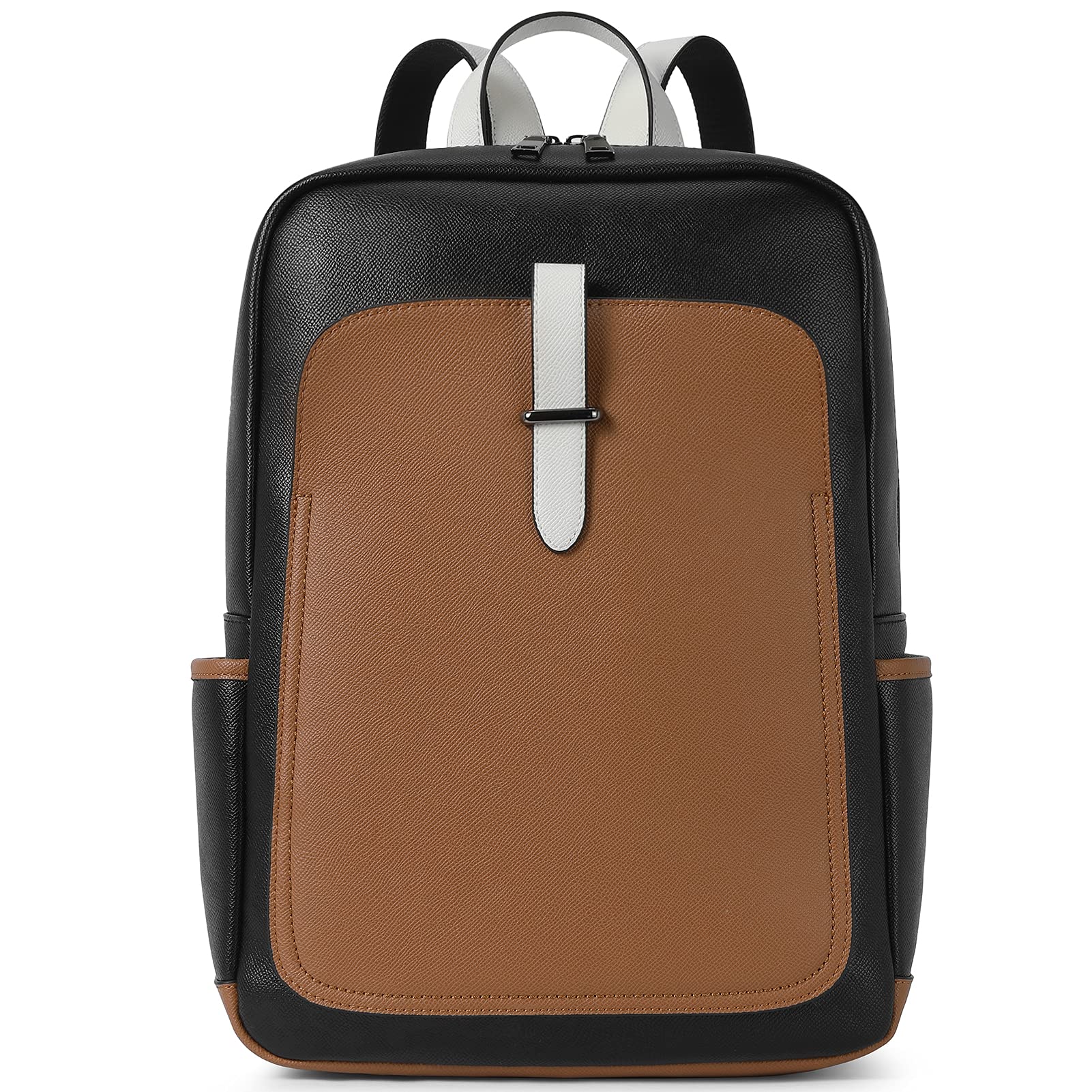 BROMEN Women's Leather Laptop Backpack 15.6