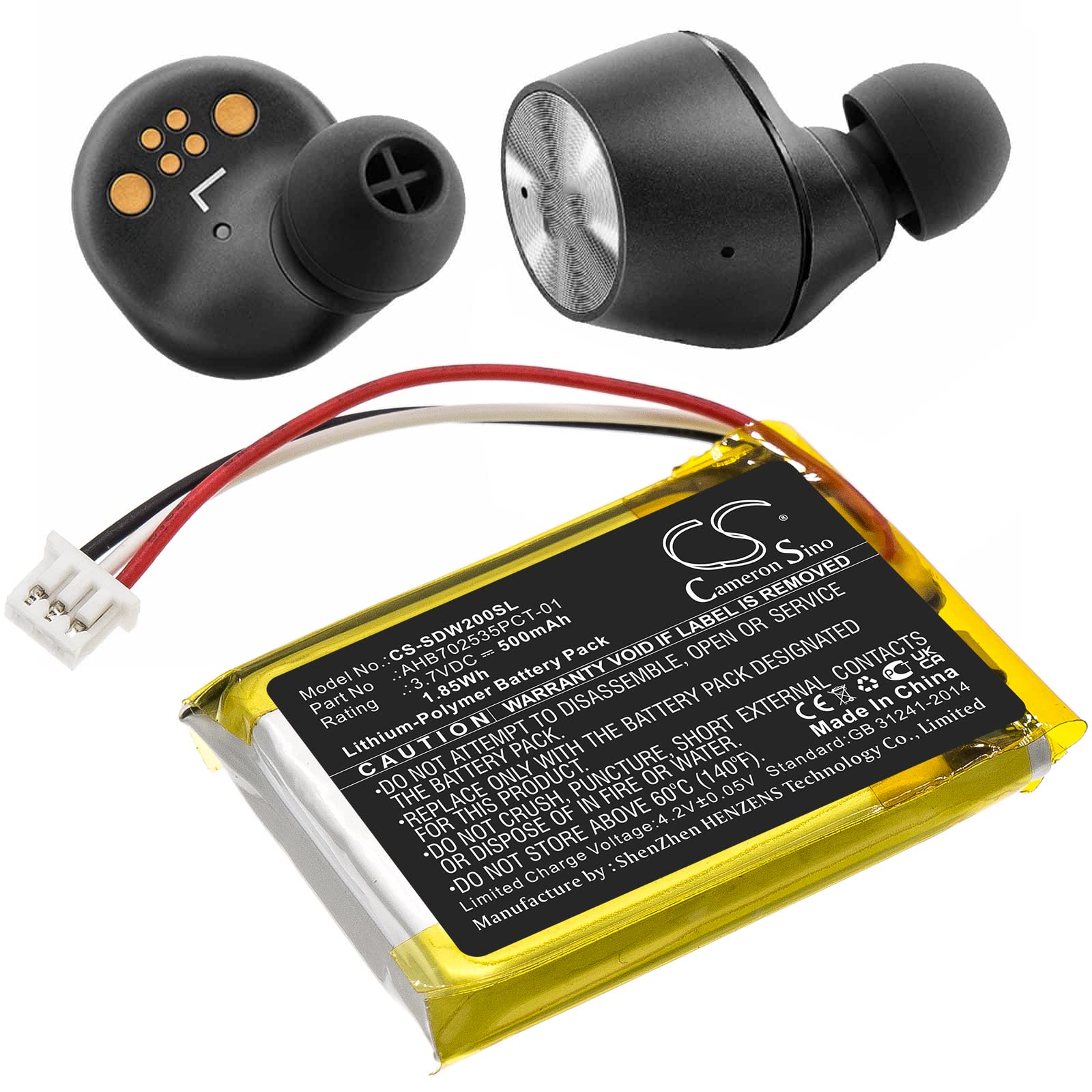 Replacement Battery for Sennheiser Momentum True Wireless 2 (M3AEBT) - Compatible with MTW, AHB702535PCT-01 Models - Perfect for Headphone Charging Case Repair & DIY Replacement
