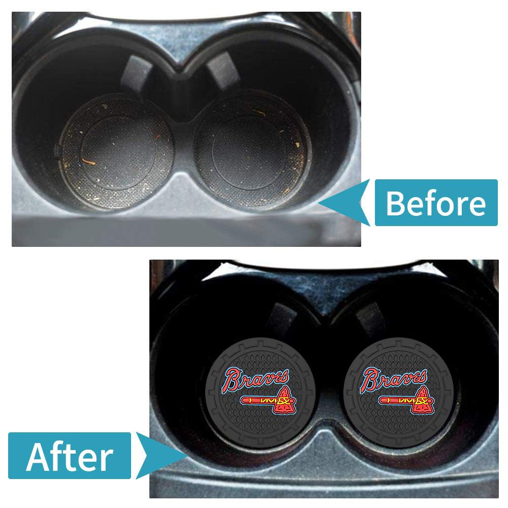 **Atlanta Braves Car Cup Holder Coasters - 2.75