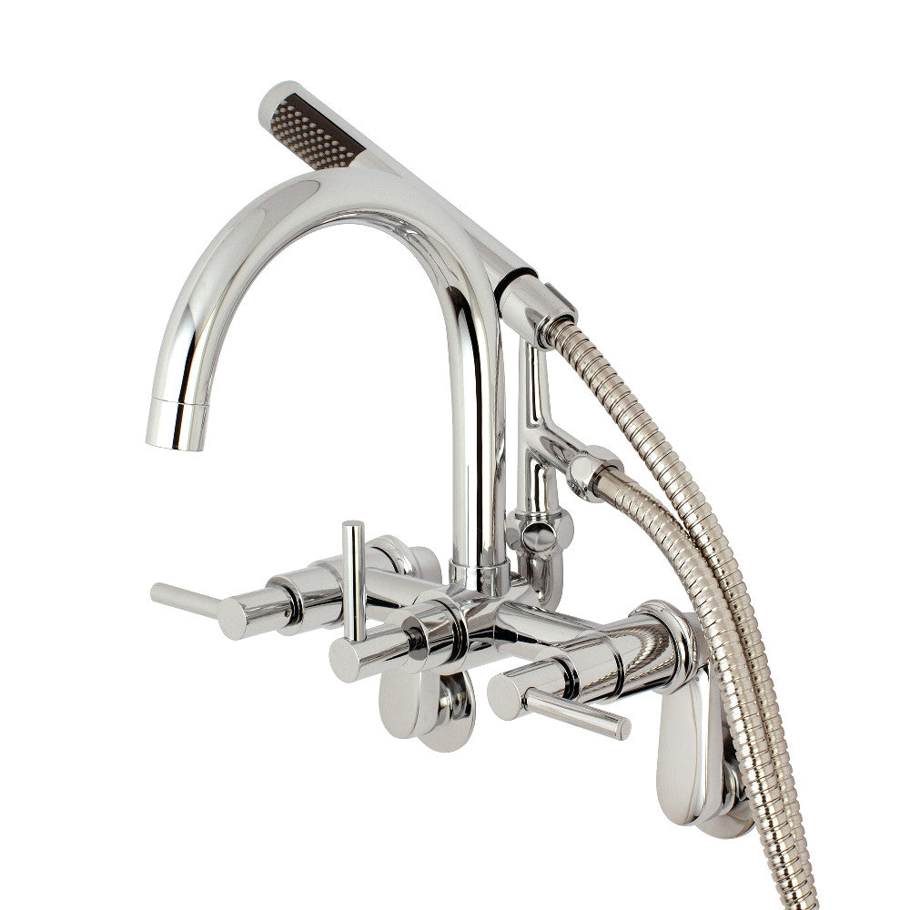 Vintage Style Aqua AE8157DL Concord 7-Inch Adjustable Wall Mount Bathtub Faucet - Perfect for Bathroom Renovation & Clawfoot Tub Installation
