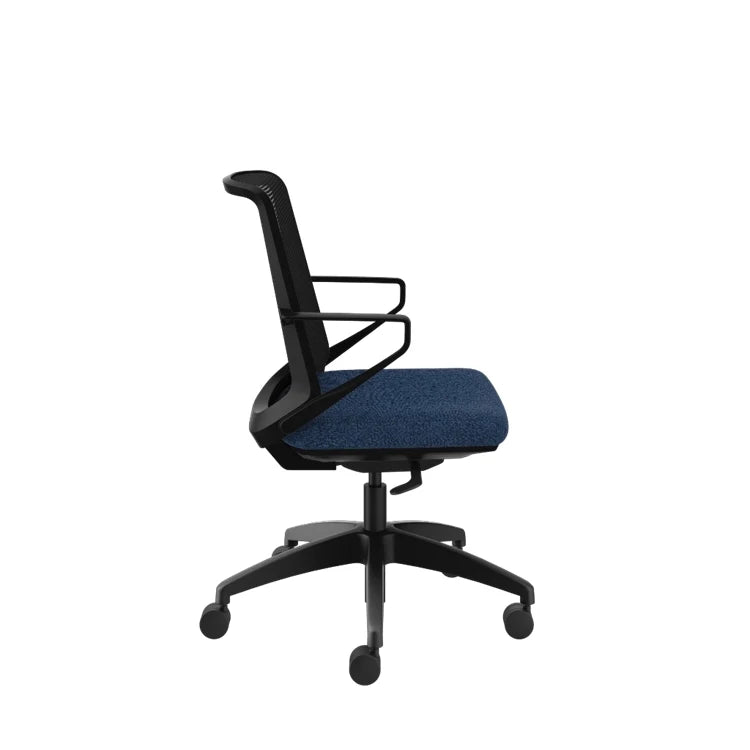 Ergonomic Cliq Office Chair with Synchro Tilt Mechanism - Basalt Fabric & Black Designer Frame for Home Office, Gaming, and Workspace Comfort