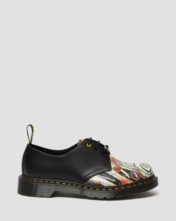Dr. Martens 1461 Basquiat Black & Multi Dustheads Oxford Shoes - Unisex Leather Sneakers for Casual Wear, Street Style & Art Enthusiasts