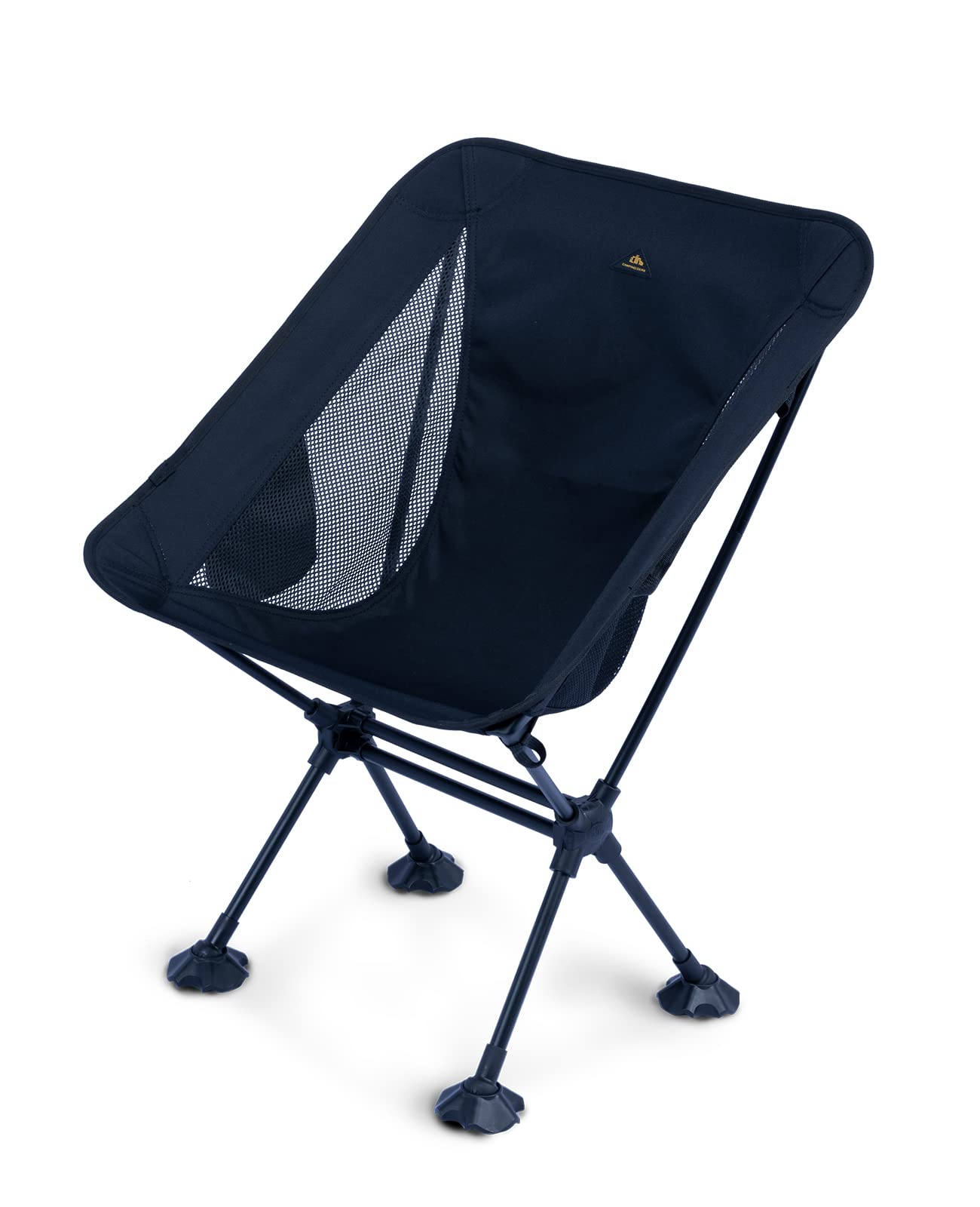 Ultralight Compact Folding Camping Beach Chair with Anti-Sinking Large Feet & Back Support Webbing - Portable Outdoor Chair for Camping, Beach, Picnic, Backyard, Fishing (Black)