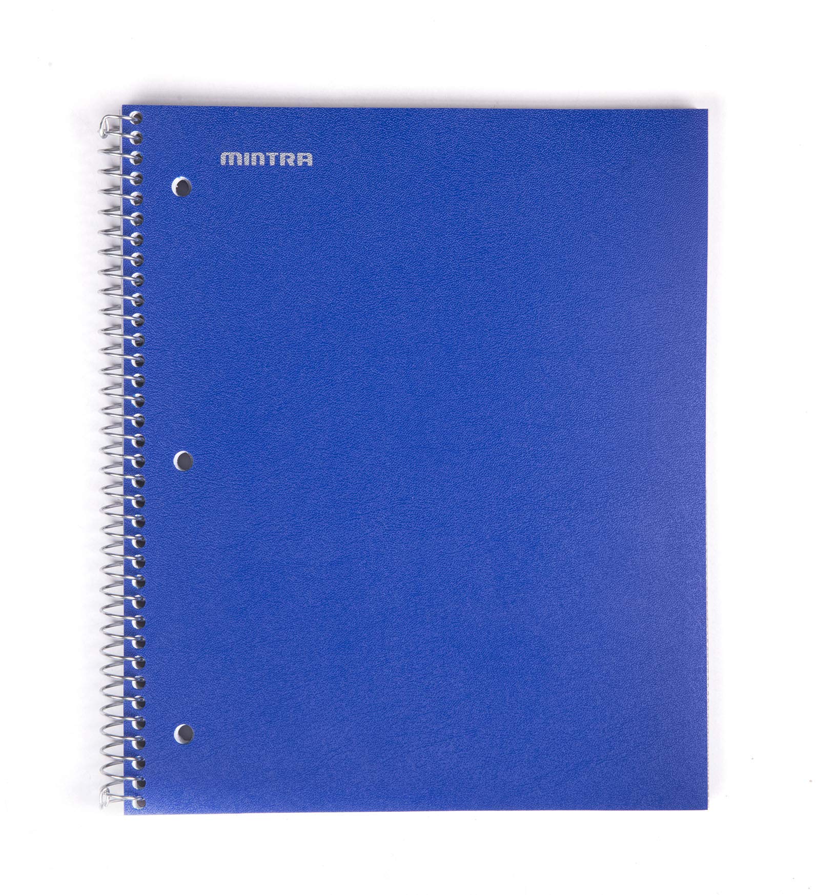 Mintra 3-Pack Durable Spiral Notebooks - 1 Subject, 100 Sheets, College Ruled, Moisture Resistant Cover with Poly Pocket (Black/Blue/Red) - Perfect for School, Office & Business Note-Taking, Journaling & Project Planning