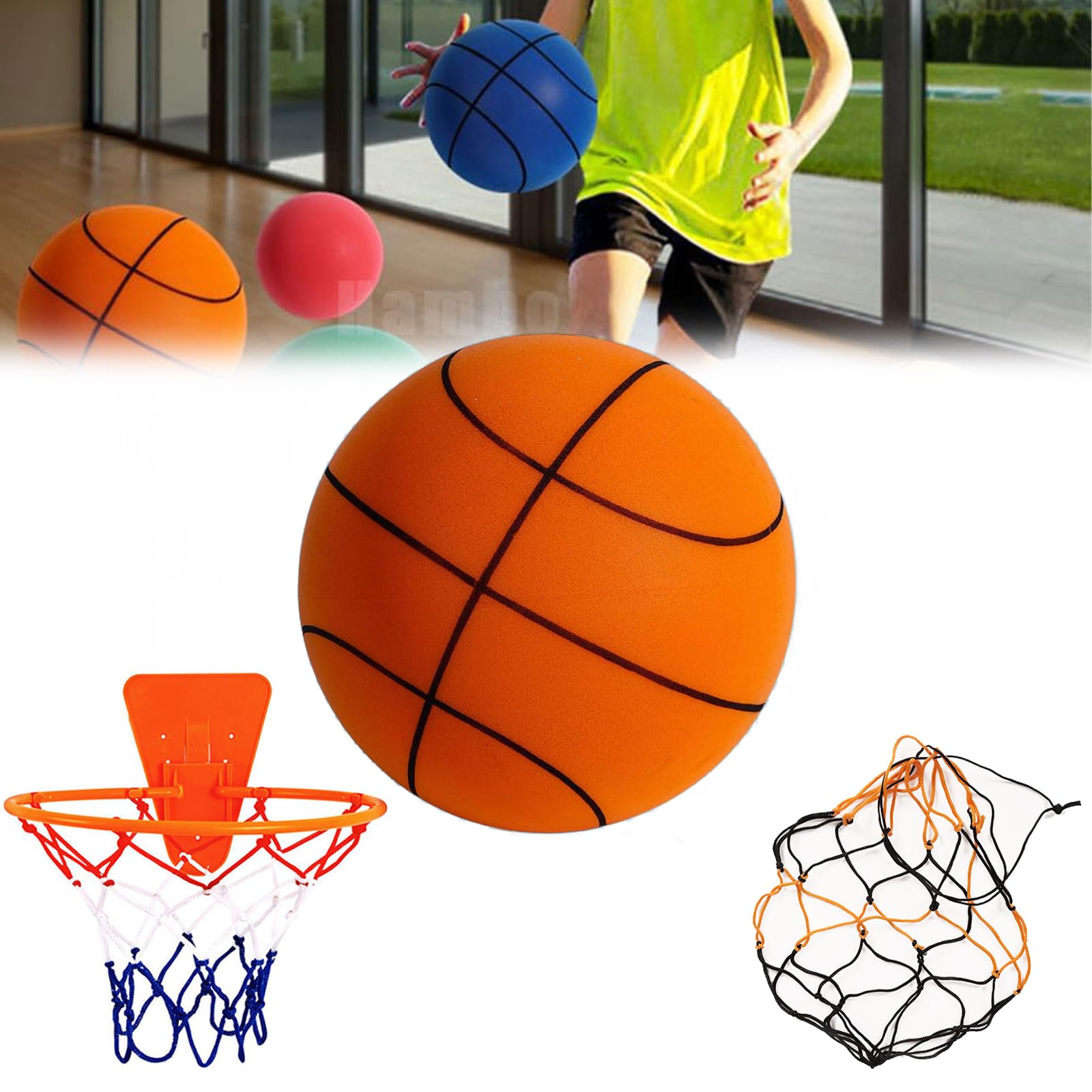 Silent Basketball Size 7/5/3 - Noiseless Indoor Training Basketball for Quiet Dribbling Practice | Perfect for Home, Gym & Apartment Use