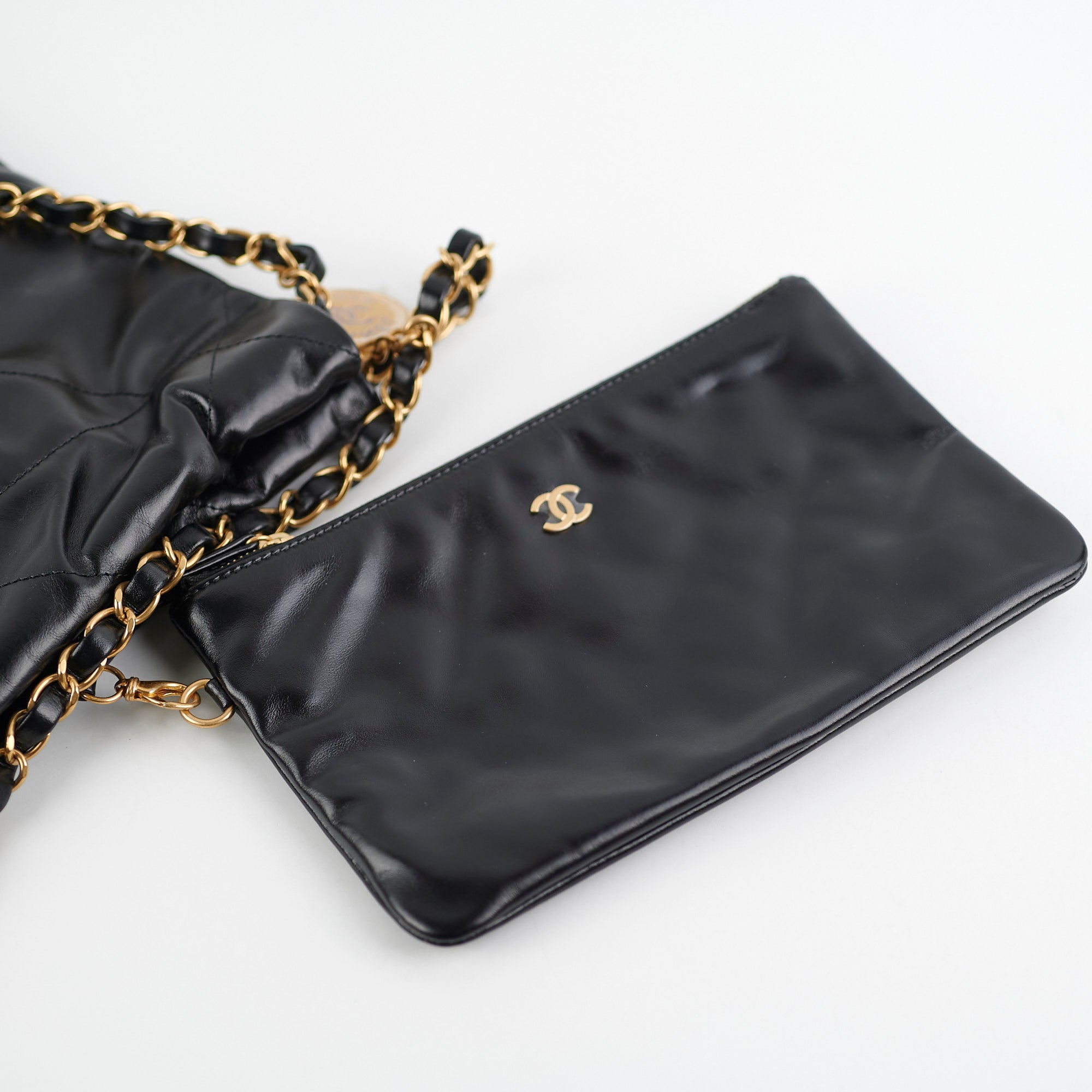 Chanel 22 Small Handbag - Genuine Black Calfskin Leather Crossbody Bag for Women | Perfect for Date Night, Office & Evening Events