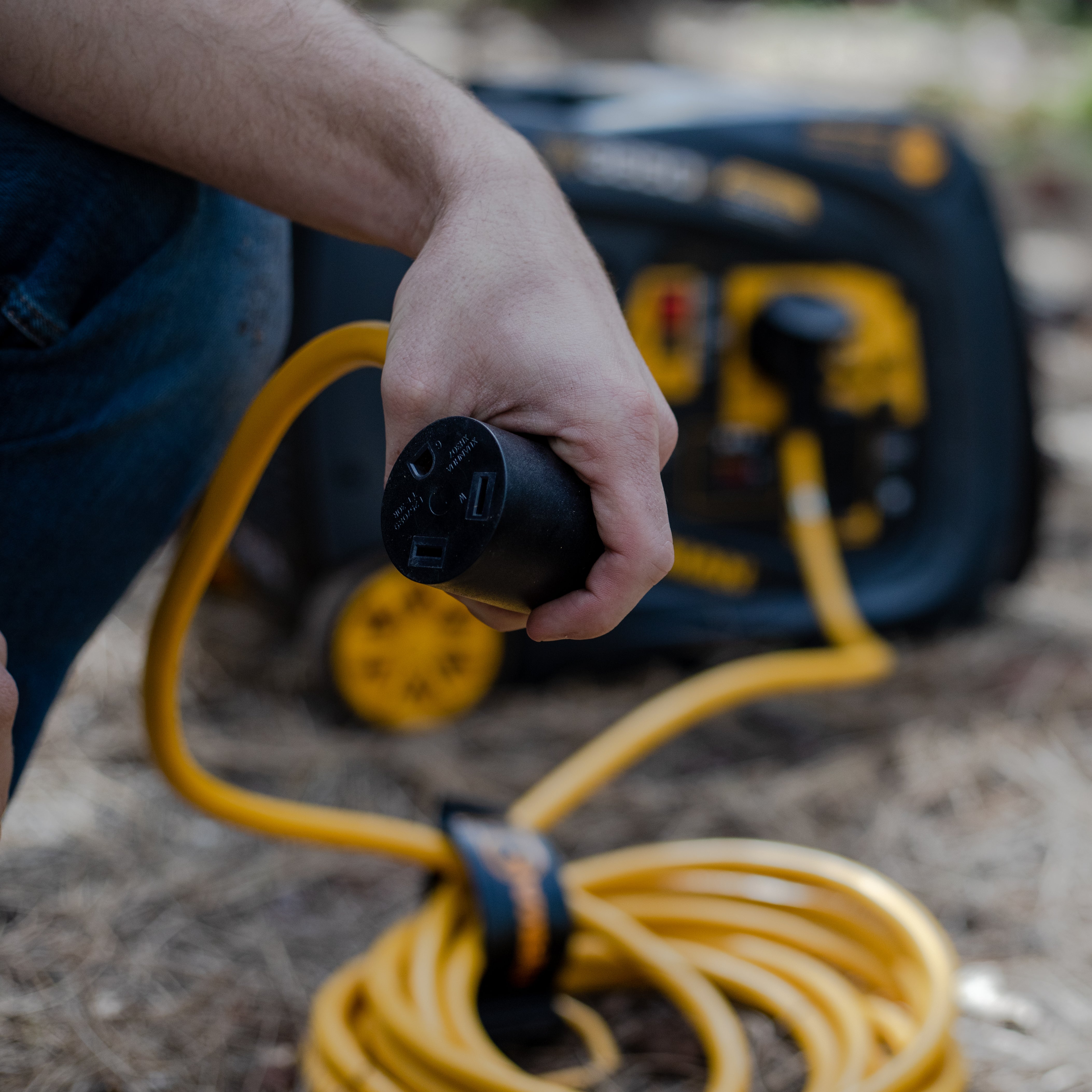 25' Heavy Duty TT-30P to TT-30R Power Cord with Storage Strap - RV, Generator & Camper Power Connection for Outdoor Adventures