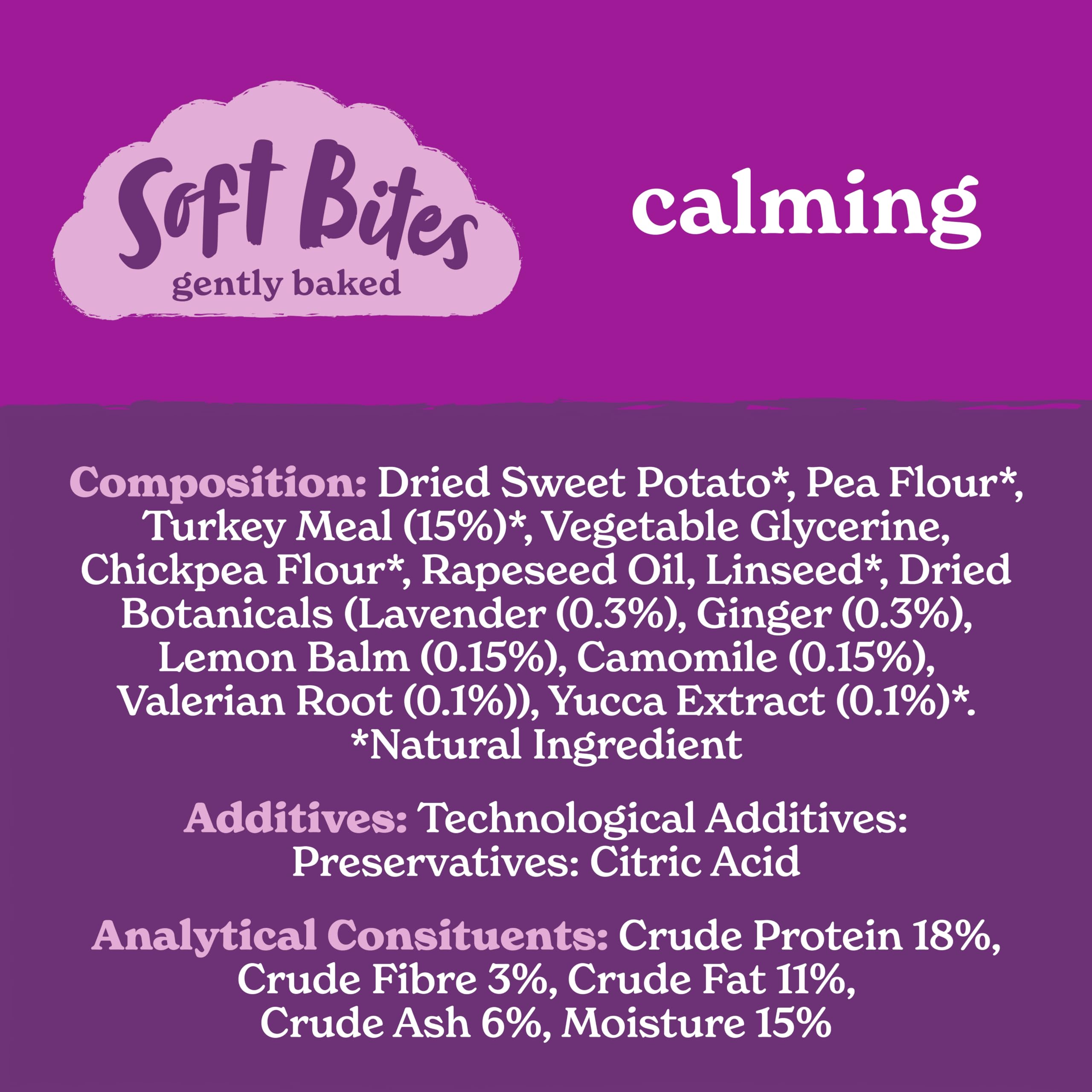 Forthglade Natural Hypoallergenic Grain Free Dog Treats with Chamomile, Lavender & Lemon Balm - Calming Soft Bites for Anxious Dogs (8 Pack of 90g Resealable Bags) | Perfect for Training, Travel & Stress Relief