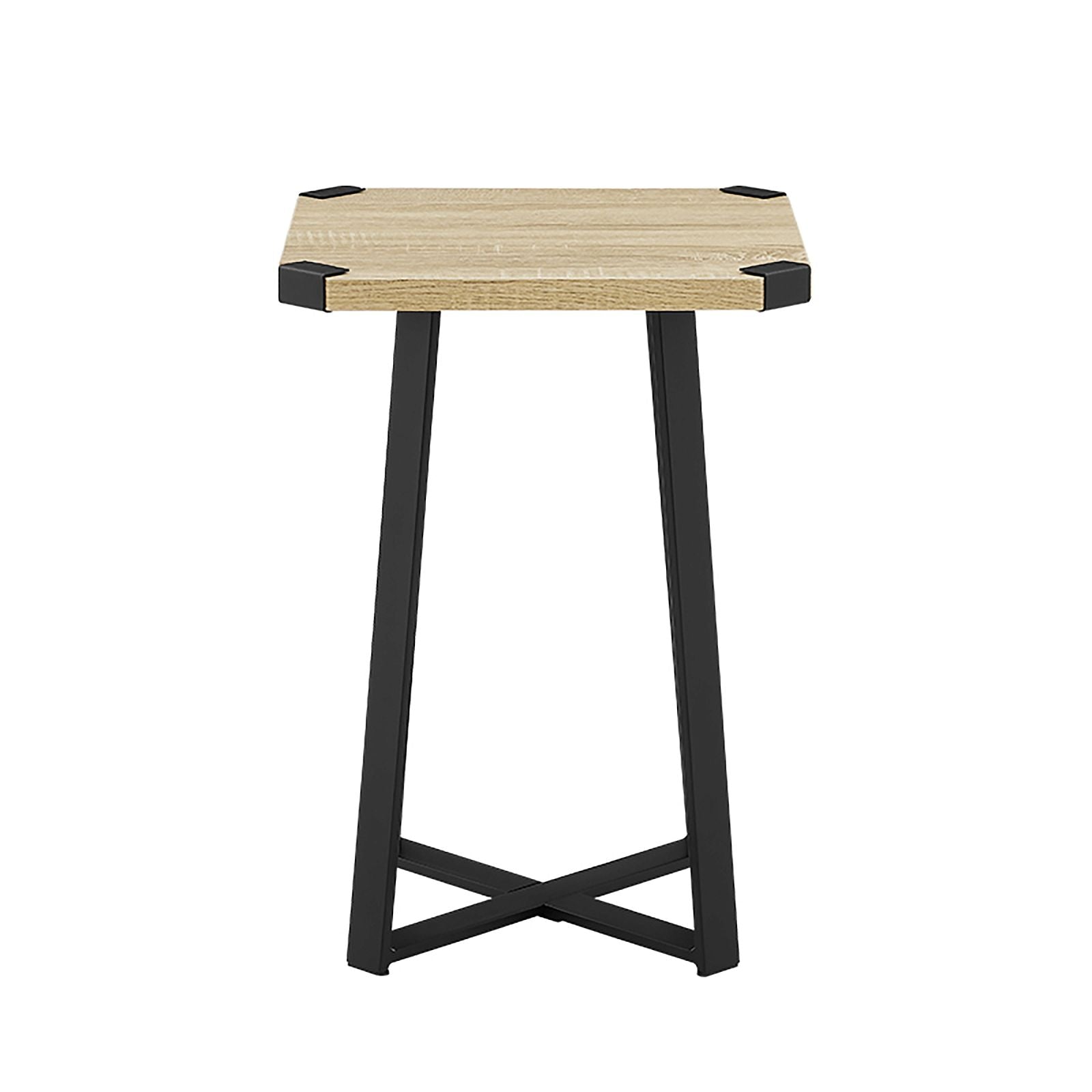 Criterion Oak Black Capri Square End Table - Modern Side Table for Living Room, Bedroom, or Office