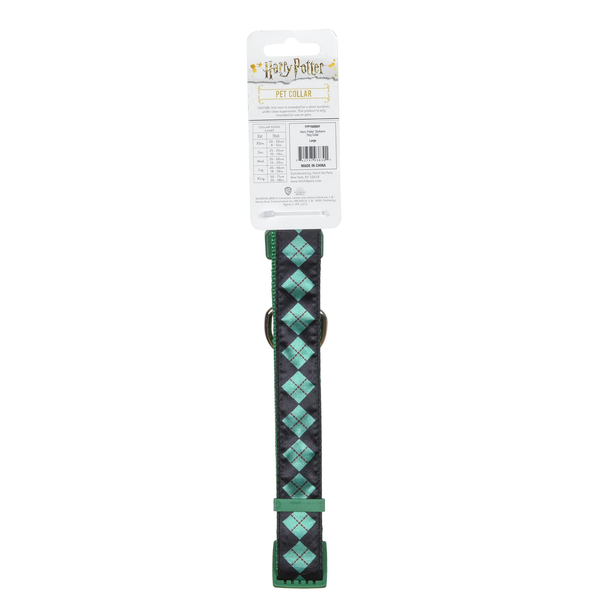 Harry Potter Slytherin Dog Collar - Adjustable Small Pet Collar for Puppies & Small Dogs | Hogwarts House Themed Pet Accessories | Perfect for Cosplay, Halloween Costumes & Harry Potter Fans