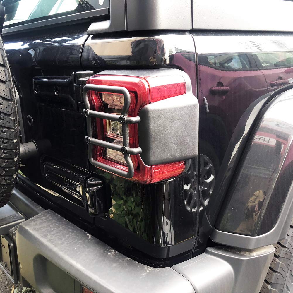 2018-2023 Jeep Wrangler JL Black Plastic Front Bumper Fog Light & Taillight Cover Trims - Durable Protector for Off-Road Adventures & Daily Driving