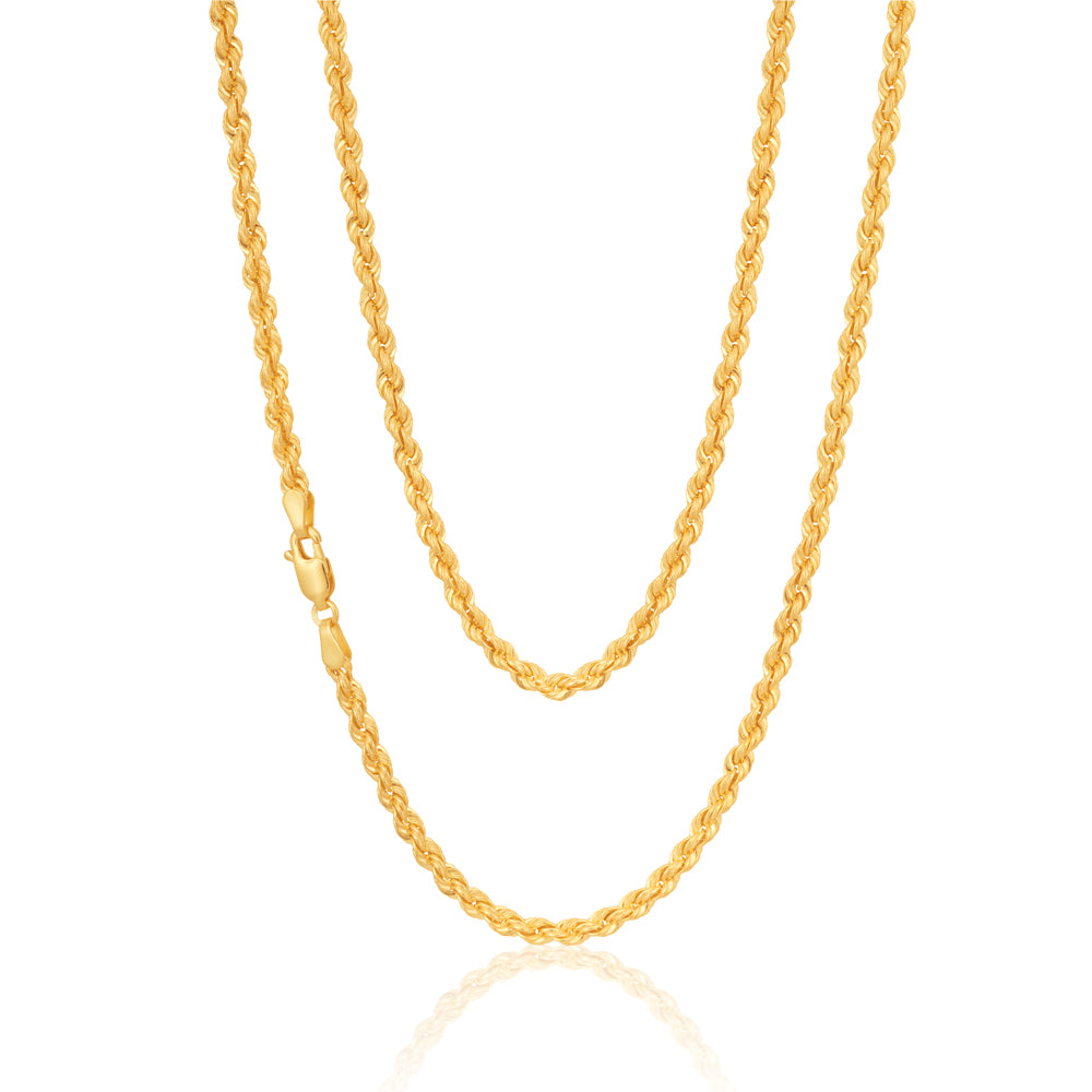 9ct Silver Filled Rope Chain Necklace 50cm - 9SS | Durable & Stylish Jewelry for Everyday Wear, Gifts & Special Occasions