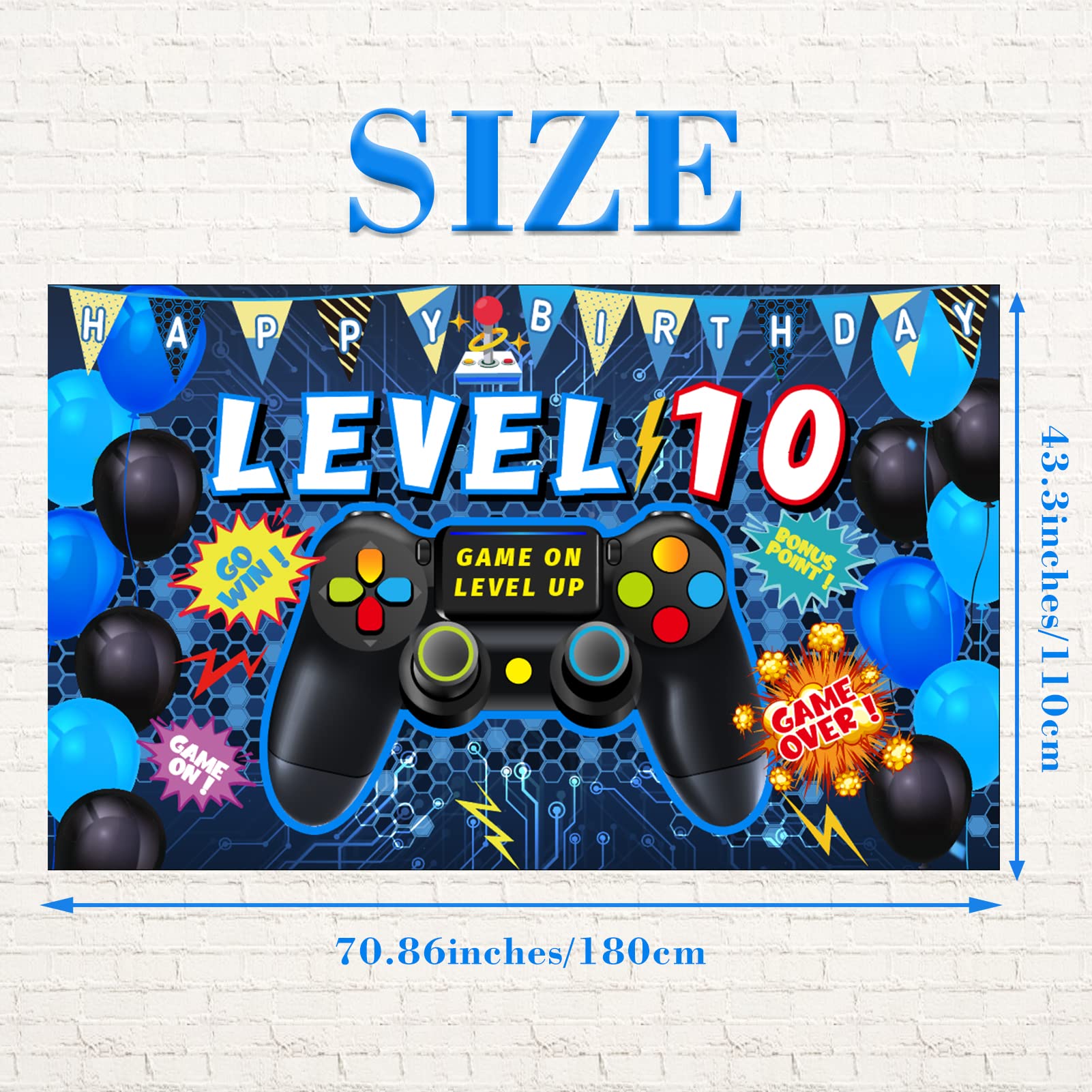 Vlipoeasn 10th Birthday Party Decorations for Boys - Video Game Theme Backdrop & Supplies for 10 Year Old's Celebration | Perfect for Gaming Themed Parties, Streamer Events & Kids Birthday Decor