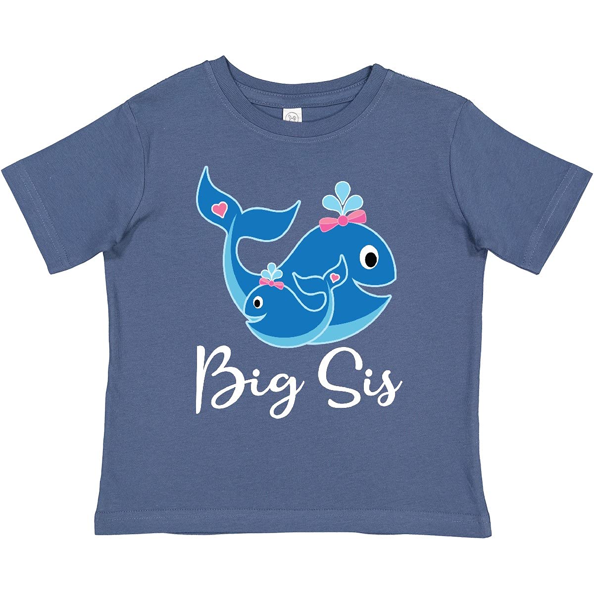Inktastic Big Sis Whale Girls Sister Toddler T-Shirt - Cute Whale Design Sibling Matching Outfit for Toddler Girls - Perfect for Family Photos, Birthday Gifts & Sister Bonding Moments