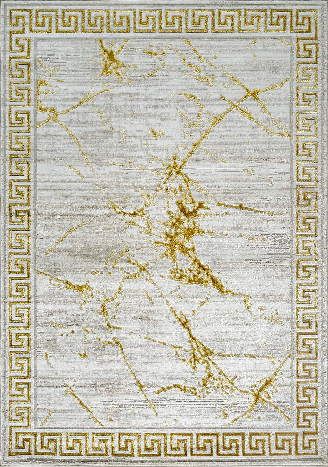 GLORY RUGS 8x10 Modern Abstract Area Rug - Cream & Gold Marble Pattern Carpet for Living Room, Dining Room, Bedroom | Soft & Stylish Home Decor