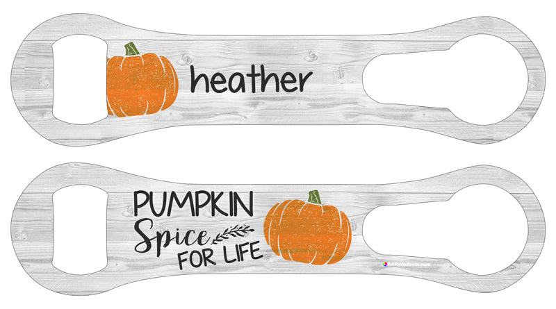 Personalized V Rod® Bottle Opener - Pumpkin Spice Design for Home Bar, Man Cave & Gifts - Perfect for Beer Lovers & Halloween Parties