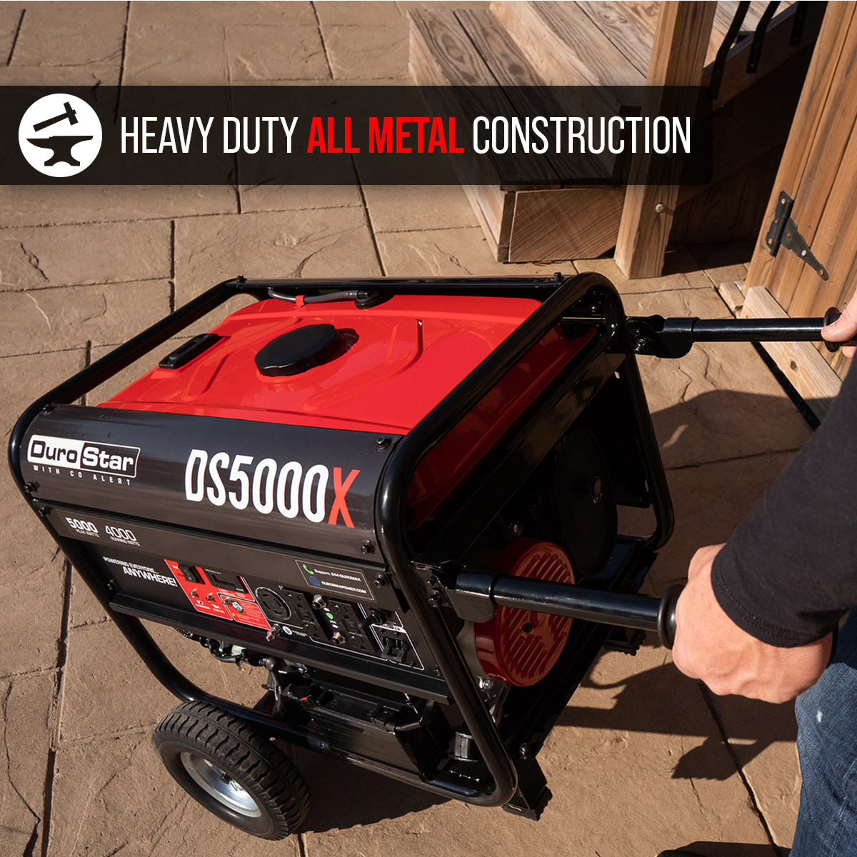 5,000 Watt Portable Gasoline Generator with CO Alert - Reliable Backup Power for Home, Camping & Emergency Use
