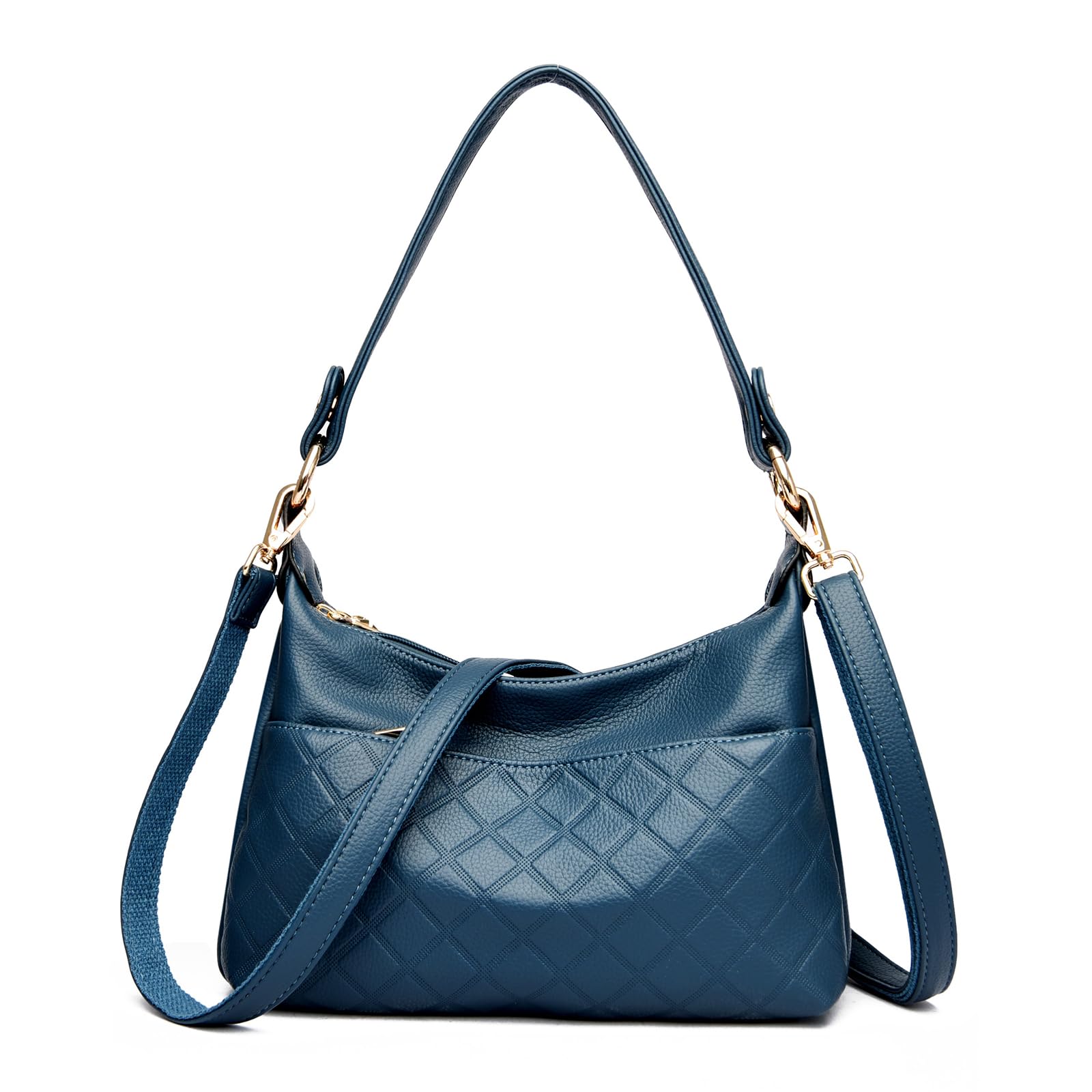 Vintage Crossbody Bag for Women - Soft PU Leather Shoulder Bag with Multiple Pockets | Stylish Hobo Purse for Everyday Use, Travel & Shopping